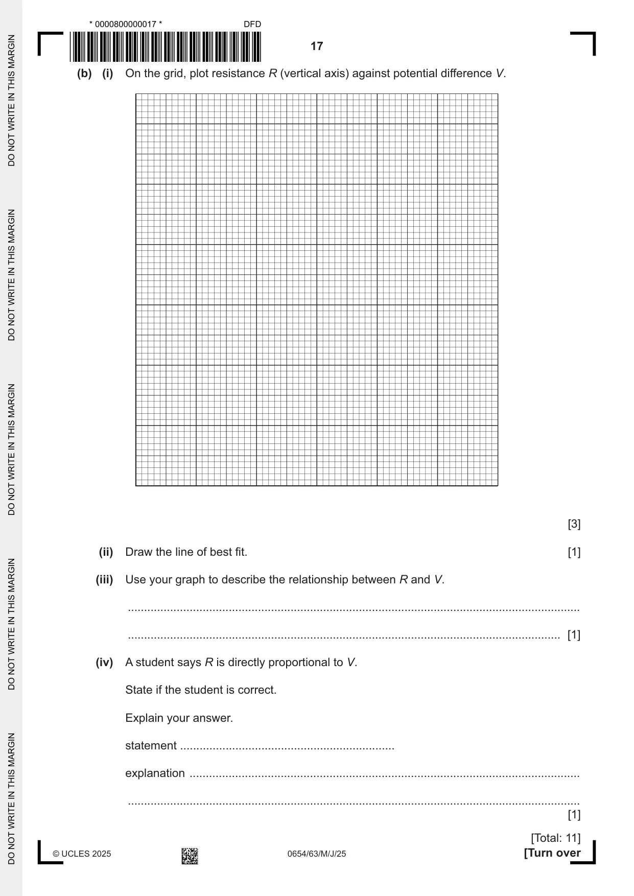 Cambridge IGCSE Sciences - Co-ordinated (Double) 0654 2025 May/June Paper 6 · Variant 3 question paper, page 17 of 24