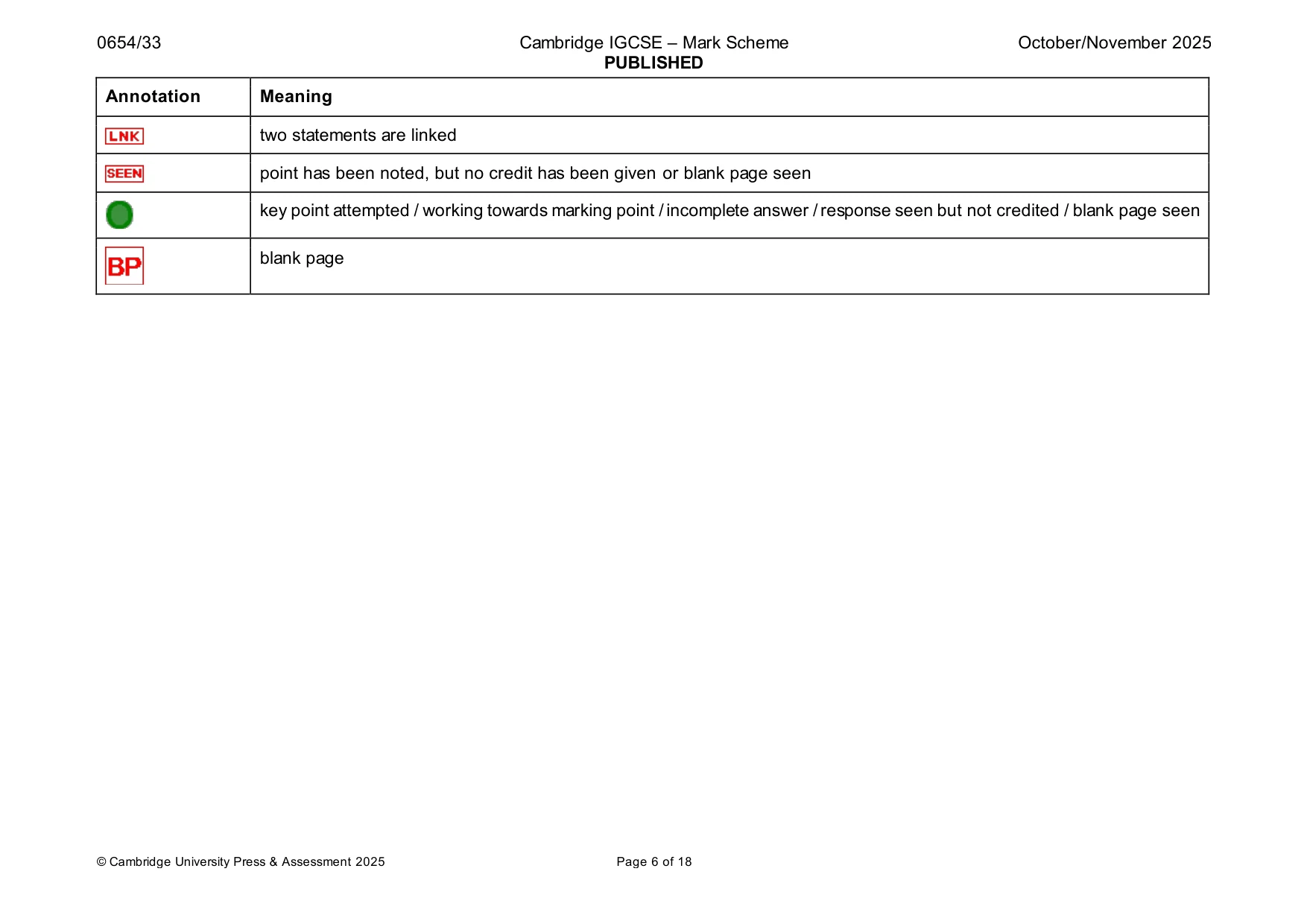 Mark scheme, page 6 of 18