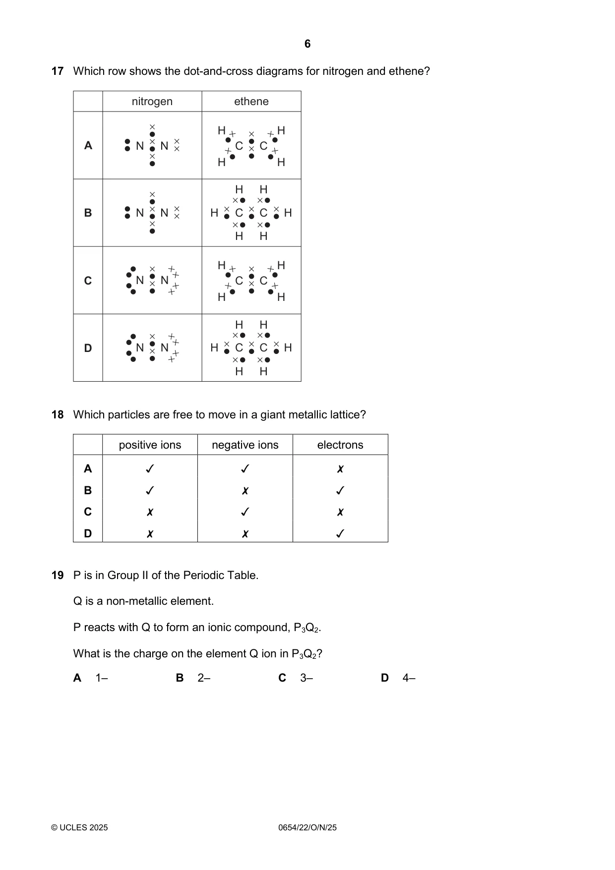 Cambridge IGCSE Sciences - Co-ordinated (Double) 0654 2025 Oct/Nov Paper 2 · Variant 2 question paper, page 6 of 16
