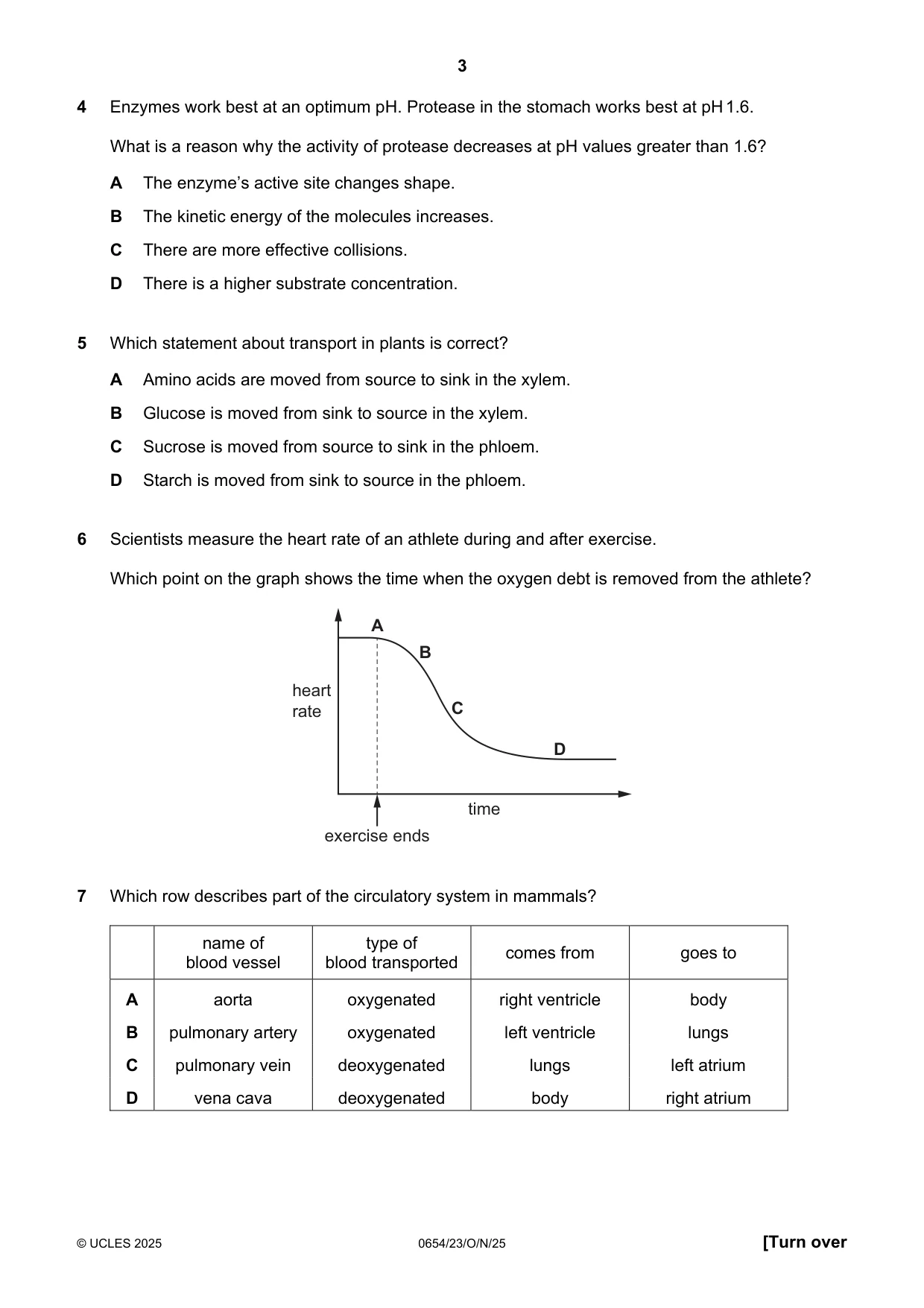 Cambridge IGCSE Sciences - Co-ordinated (Double) 0654 2025 Oct/Nov Paper 2 · Variant 3 question paper, page 3 of 16