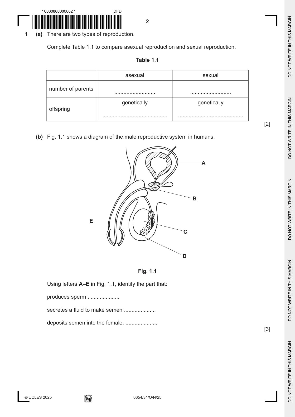 Cambridge IGCSE Sciences - Co-ordinated (Double) 0654 2025 Oct/Nov Paper 3 · Variant 1 question paper, page 2 of 32