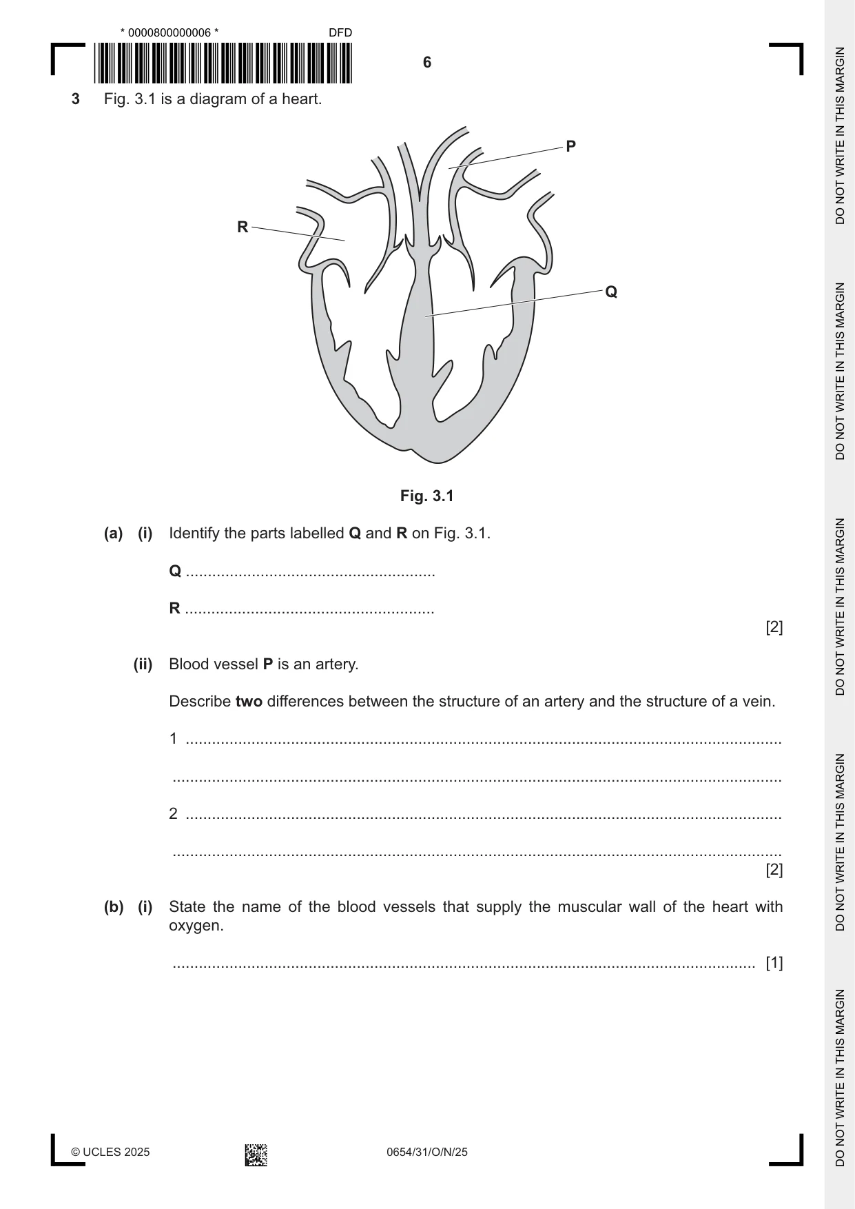 Cambridge IGCSE Sciences - Co-ordinated (Double) 0654 2025 Oct/Nov Paper 3 · Variant 1 question paper, page 6 of 32