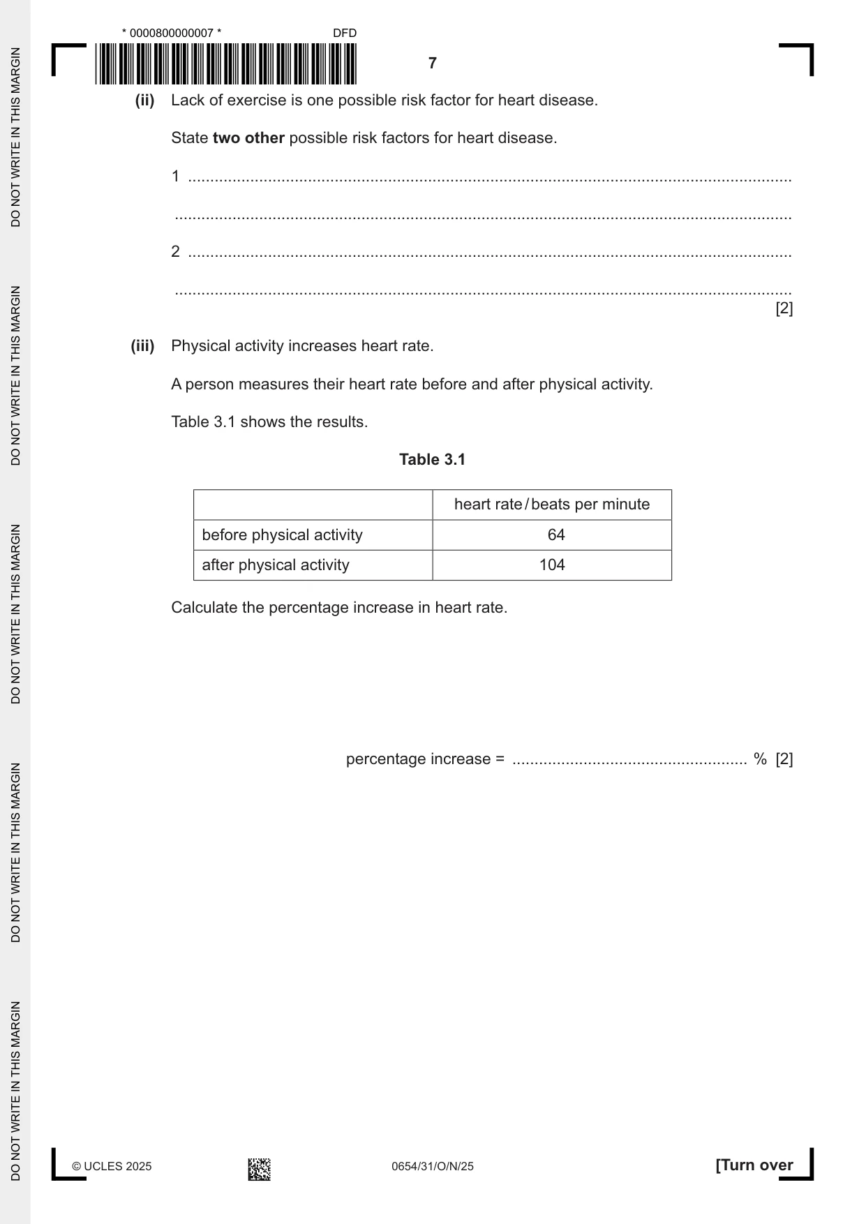 Cambridge IGCSE Sciences - Co-ordinated (Double) 0654 2025 Oct/Nov Paper 3 · Variant 1 question paper, page 7 of 32