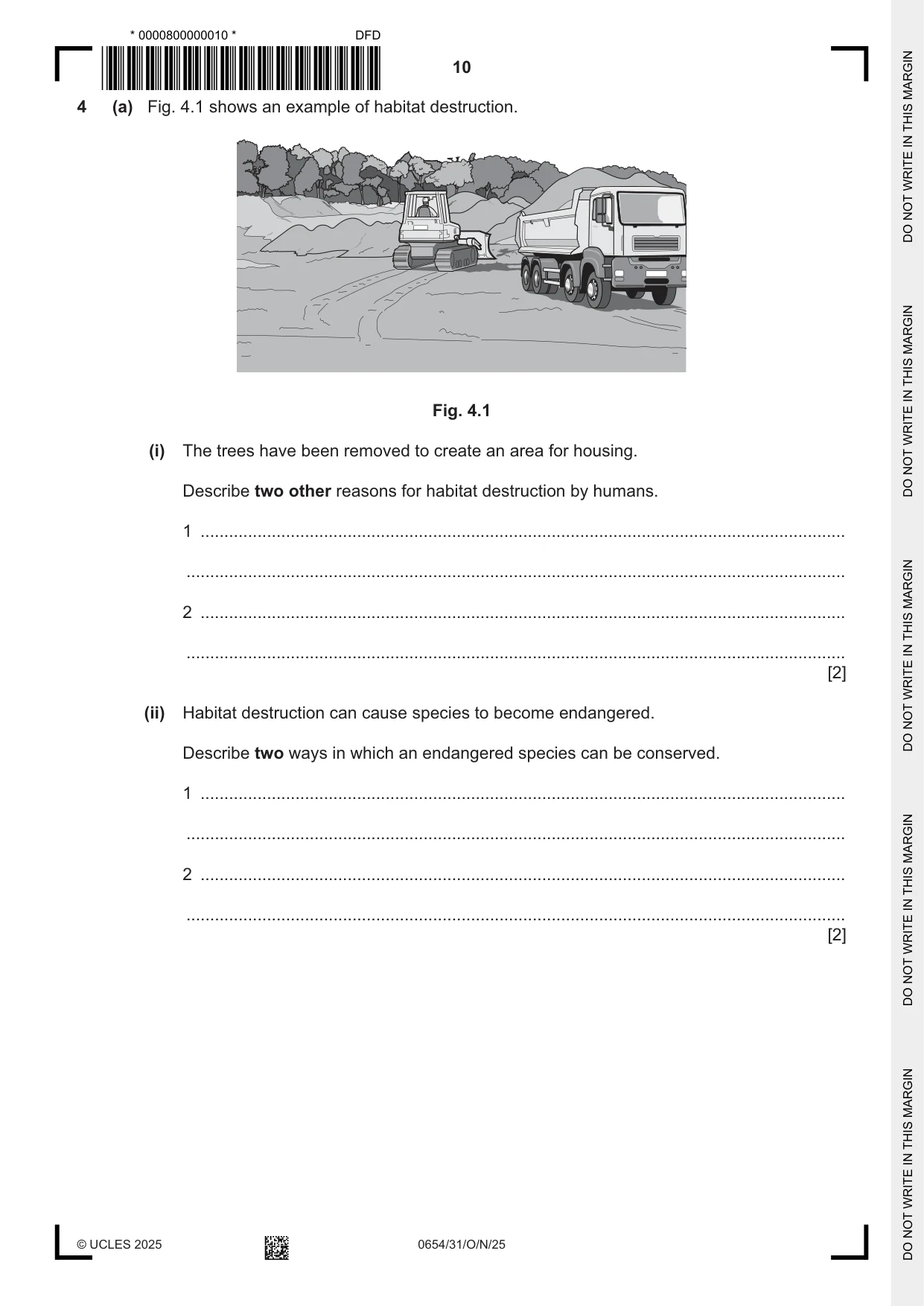 Cambridge IGCSE Sciences - Co-ordinated (Double) 0654 2025 Oct/Nov Paper 3 · Variant 1 question paper, page 10 of 32