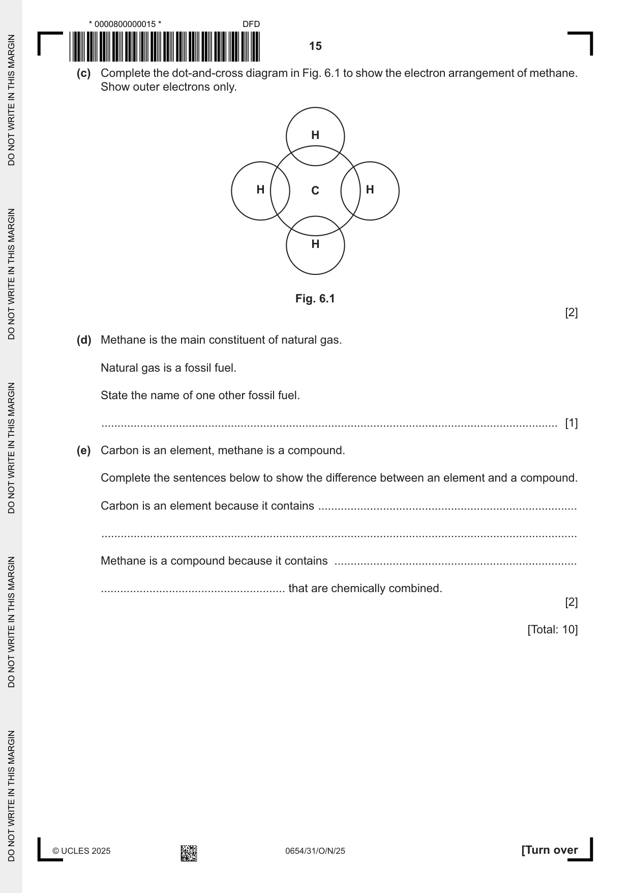 Cambridge IGCSE Sciences - Co-ordinated (Double) 0654 2025 Oct/Nov Paper 3 · Variant 1 question paper, page 15 of 32