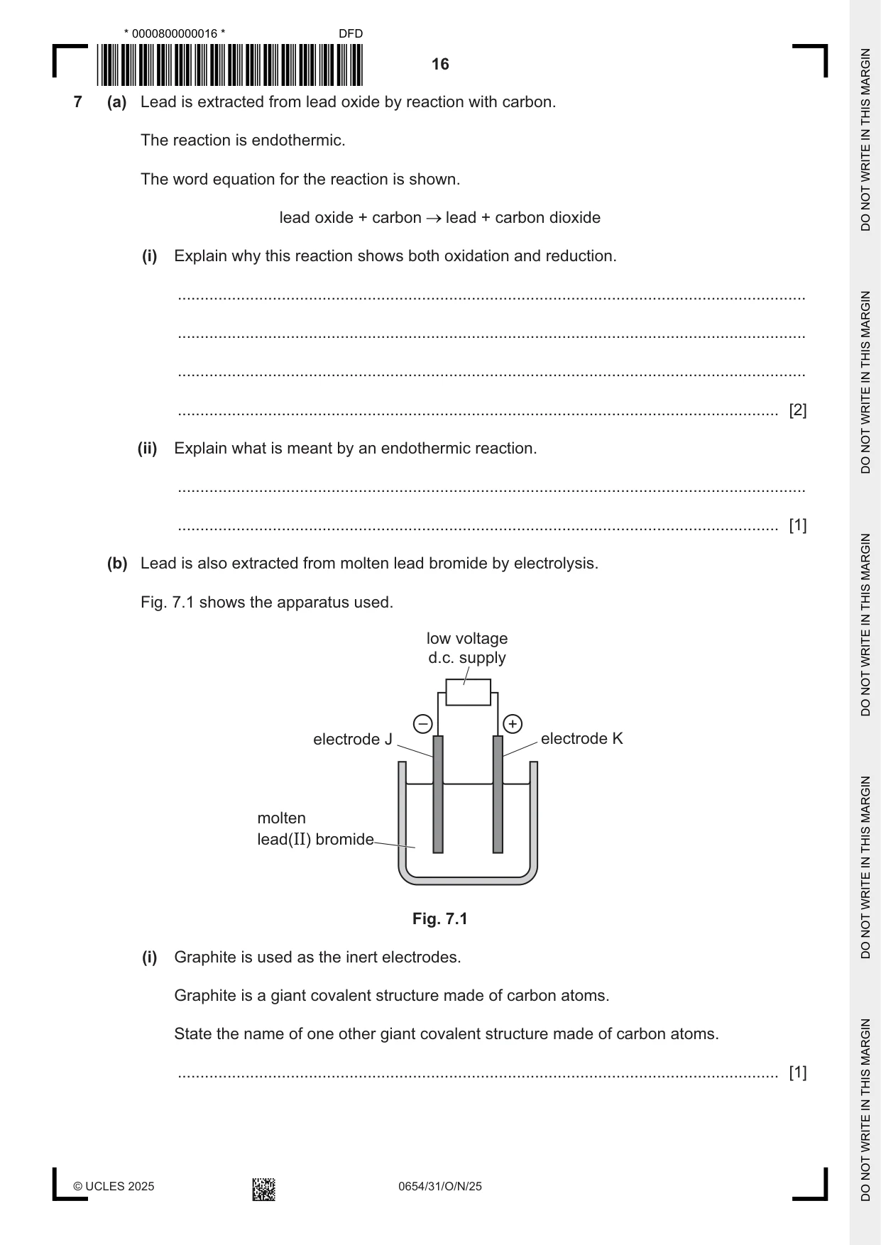 Cambridge IGCSE Sciences - Co-ordinated (Double) 0654 2025 Oct/Nov Paper 3 · Variant 1 question paper, page 16 of 32