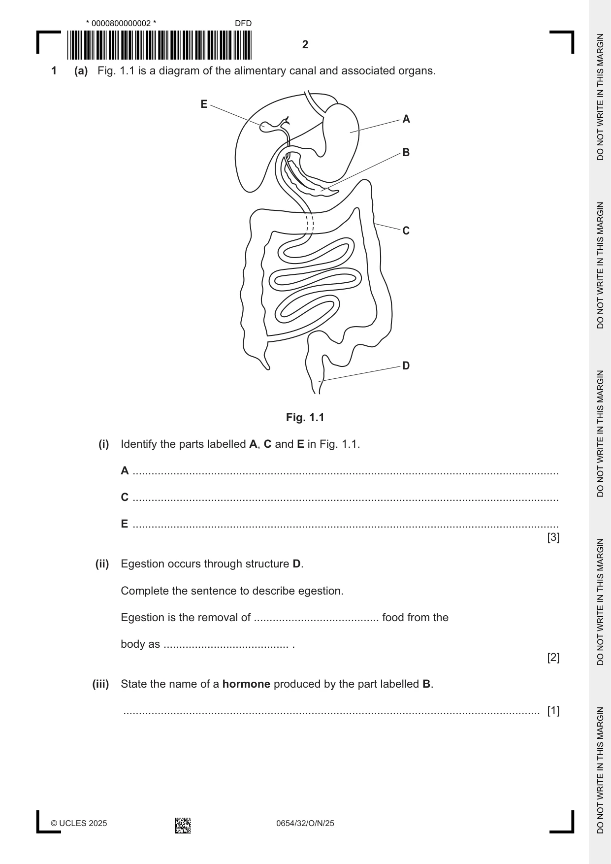 Cambridge IGCSE Sciences - Co-ordinated (Double) 0654 2025 Oct/Nov Paper 3 · Variant 2 question paper, page 2 of 28