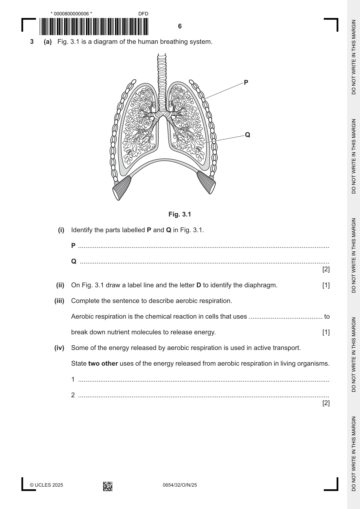 Cambridge IGCSE Sciences - Co-ordinated (Double) 0654 2025 Oct/Nov Paper 3 · Variant 2 question paper, page 6 of 28