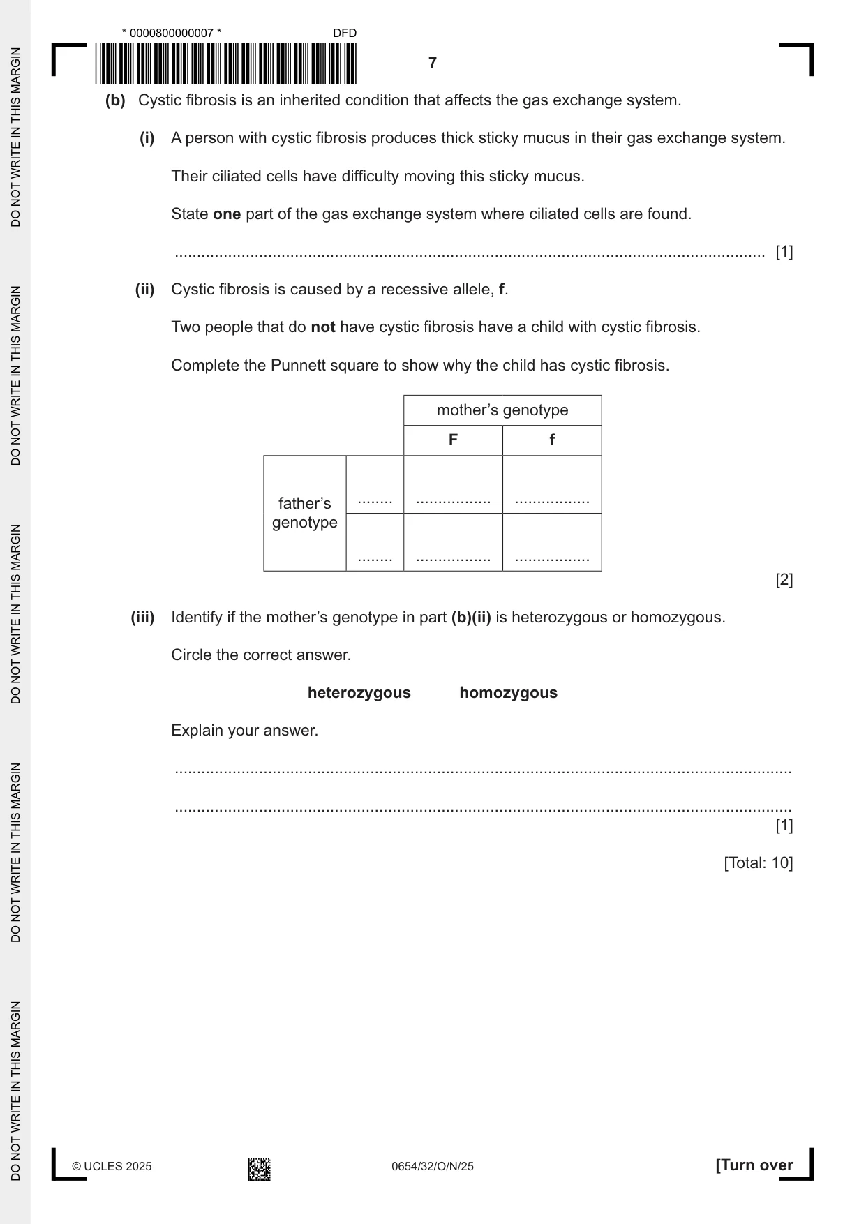 Cambridge IGCSE Sciences - Co-ordinated (Double) 0654 2025 Oct/Nov Paper 3 · Variant 2 question paper, page 7 of 28