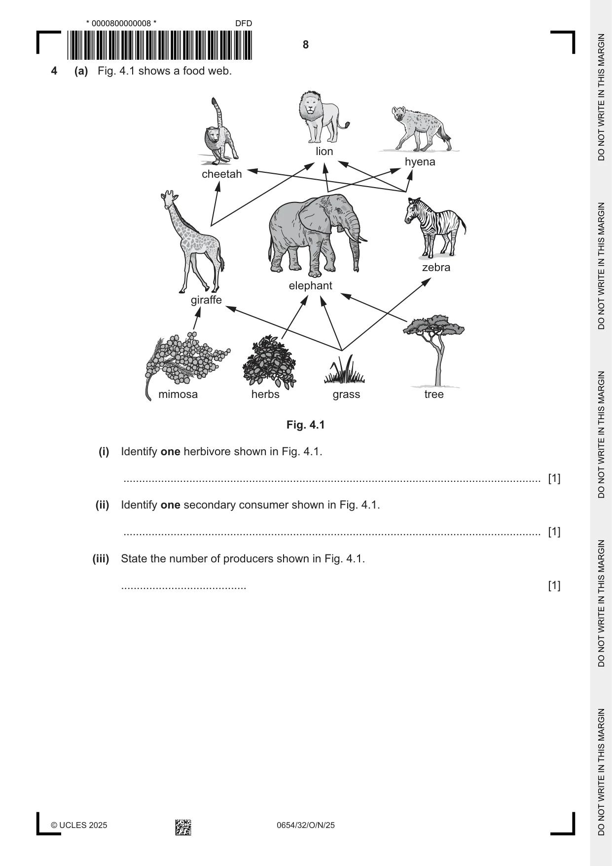 Cambridge IGCSE Sciences - Co-ordinated (Double) 0654 2025 Oct/Nov Paper 3 · Variant 2 question paper, page 8 of 28