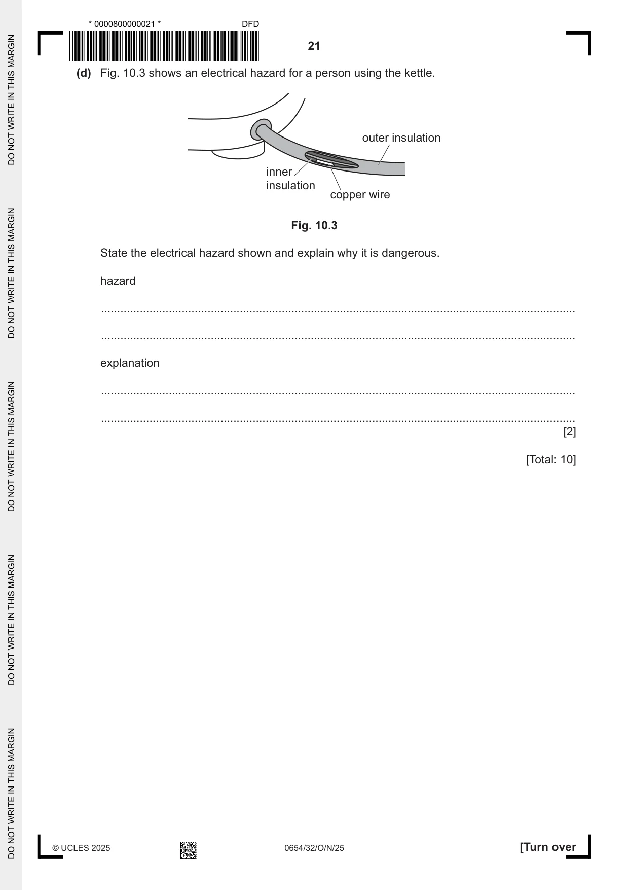 Cambridge IGCSE Sciences - Co-ordinated (Double) 0654 2025 Oct/Nov Paper 3 · Variant 2 question paper, page 21 of 28