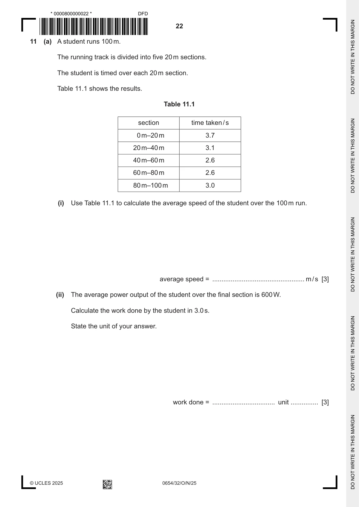 Cambridge IGCSE Sciences - Co-ordinated (Double) 0654 2025 Oct/Nov Paper 3 · Variant 2 question paper, page 22 of 28