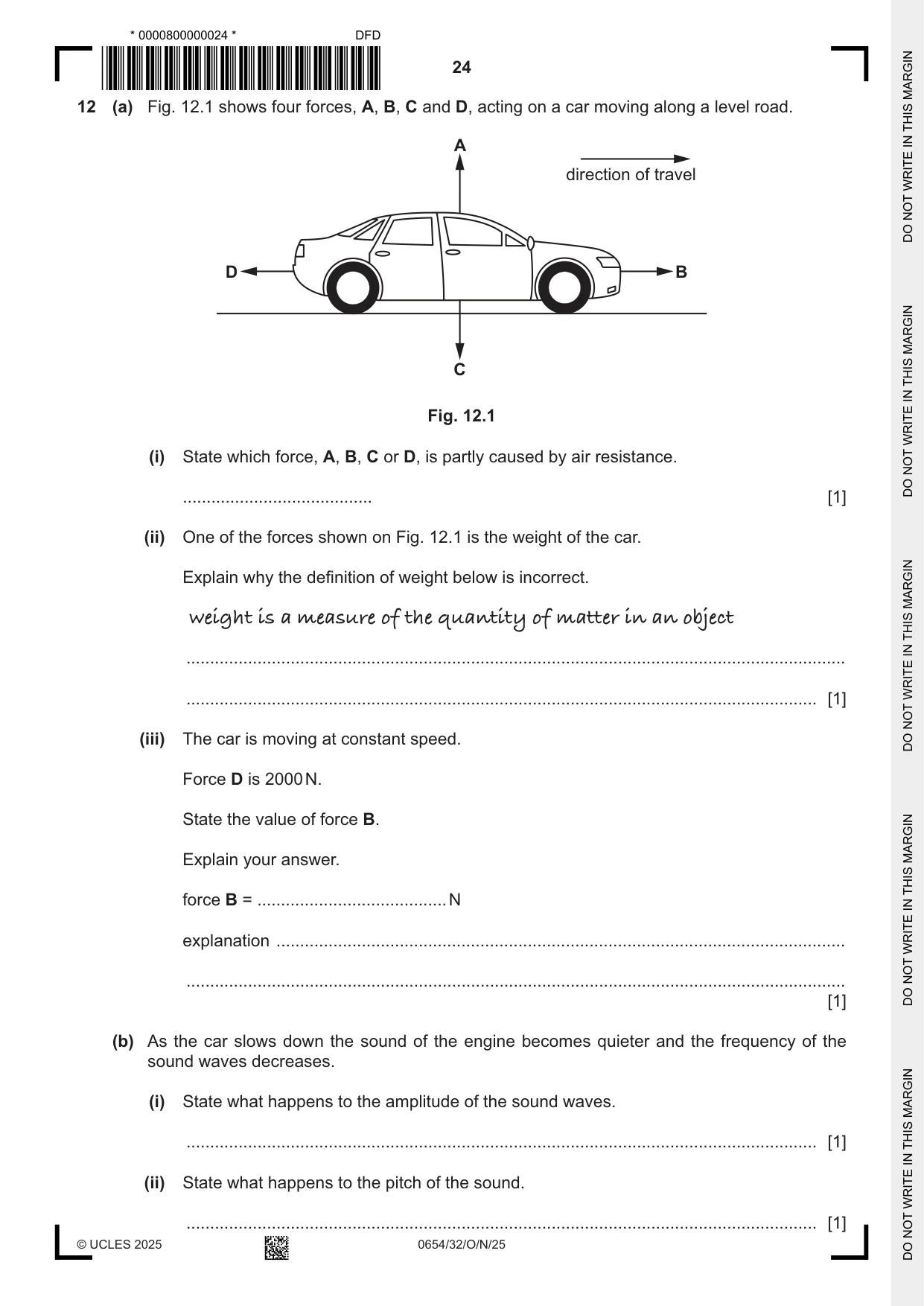 Cambridge IGCSE Sciences - Co-ordinated (Double) 0654 2025 Oct/Nov Paper 3 · Variant 2 question paper, page 24 of 28