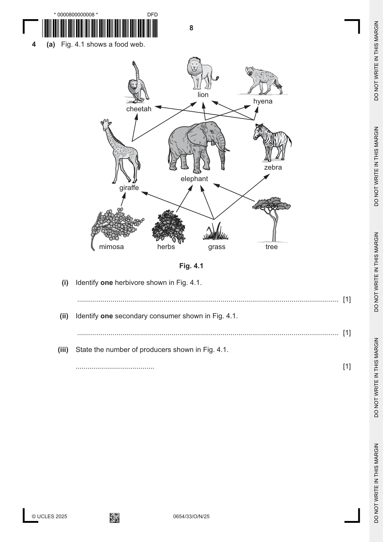 Cambridge IGCSE Sciences - Co-ordinated (Double) 0654 2025 Oct/Nov Paper 3 · Variant 3 question paper, page 8 of 28