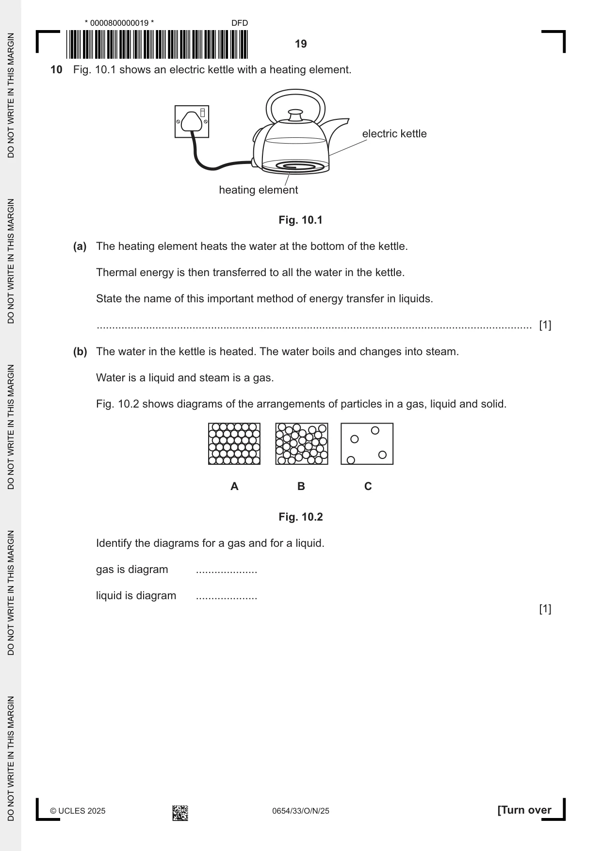 Cambridge IGCSE Sciences - Co-ordinated (Double) 0654 2025 Oct/Nov Paper 3 · Variant 3 question paper, page 19 of 28