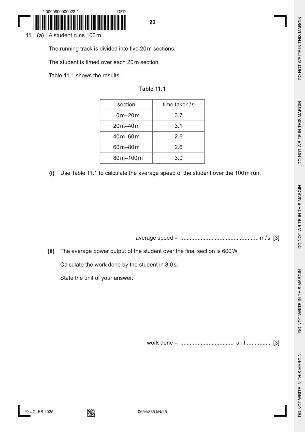Cambridge IGCSE Sciences - Co-ordinated (Double) 0654 2025 Oct/Nov Paper 3 · Variant 3 question paper, page 22 of 28