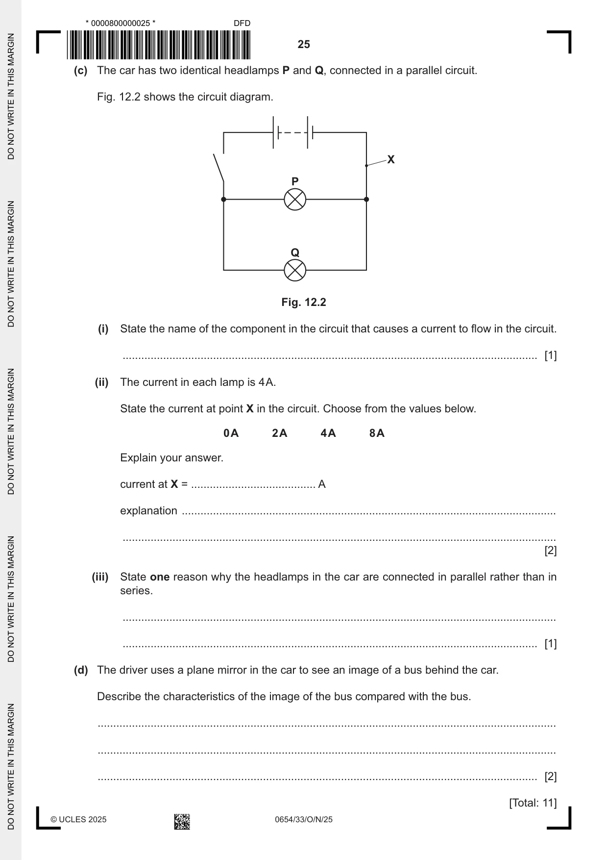 Cambridge IGCSE Sciences - Co-ordinated (Double) 0654 2025 Oct/Nov Paper 3 · Variant 3 question paper, page 25 of 28