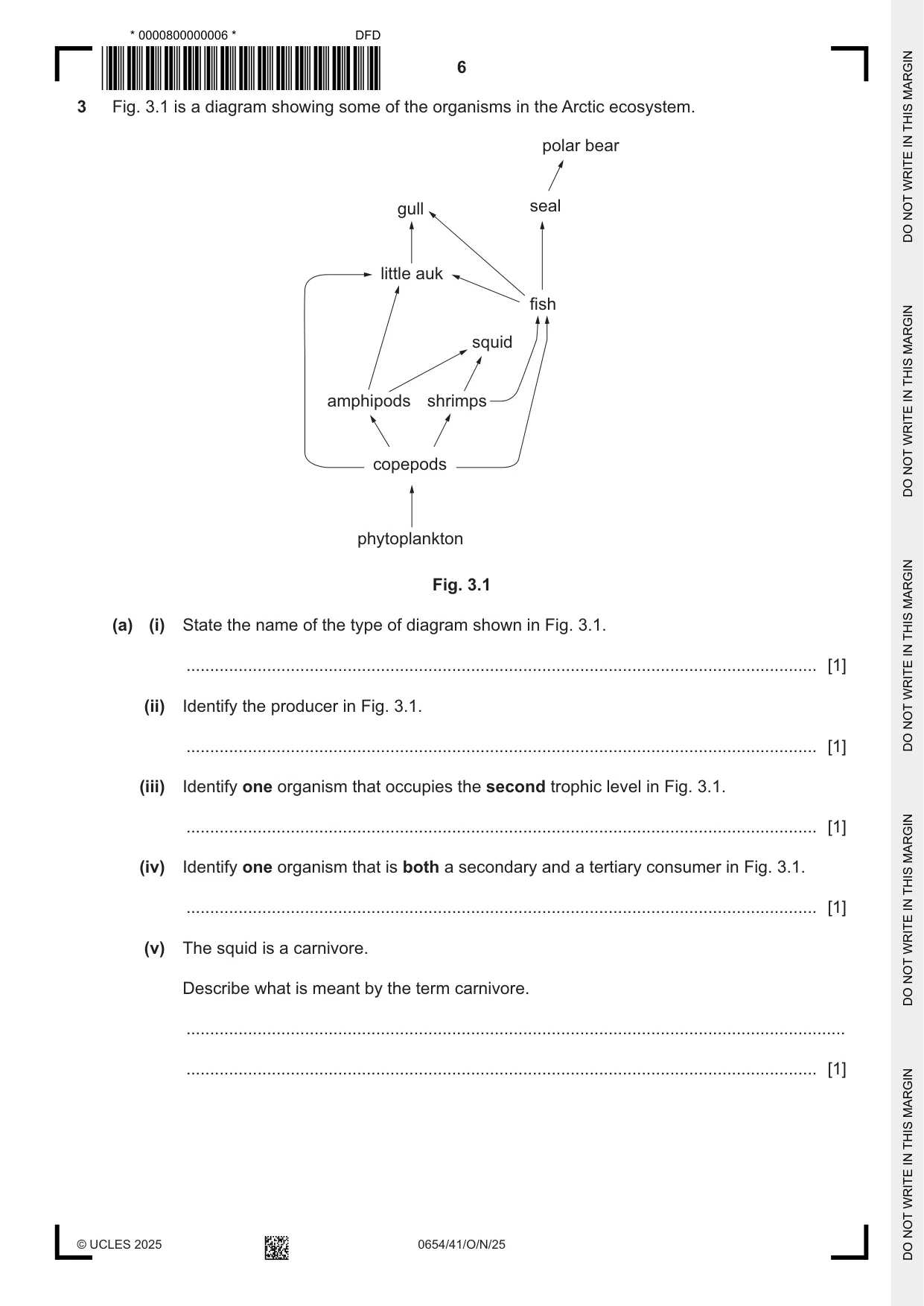 Cambridge IGCSE Sciences - Co-ordinated (Double) 0654 2025 Oct/Nov Paper 4 · Variant 1 question paper, page 6 of 28