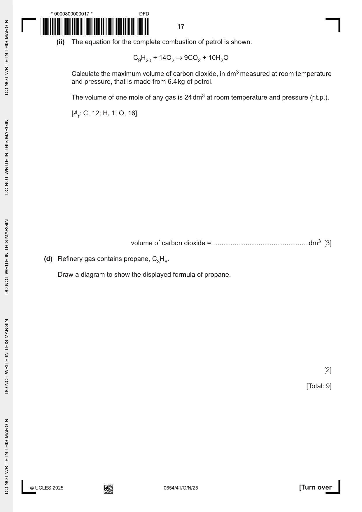 Cambridge IGCSE Sciences - Co-ordinated (Double) 0654 2025 Oct/Nov Paper 4 · Variant 1 question paper, page 17 of 28