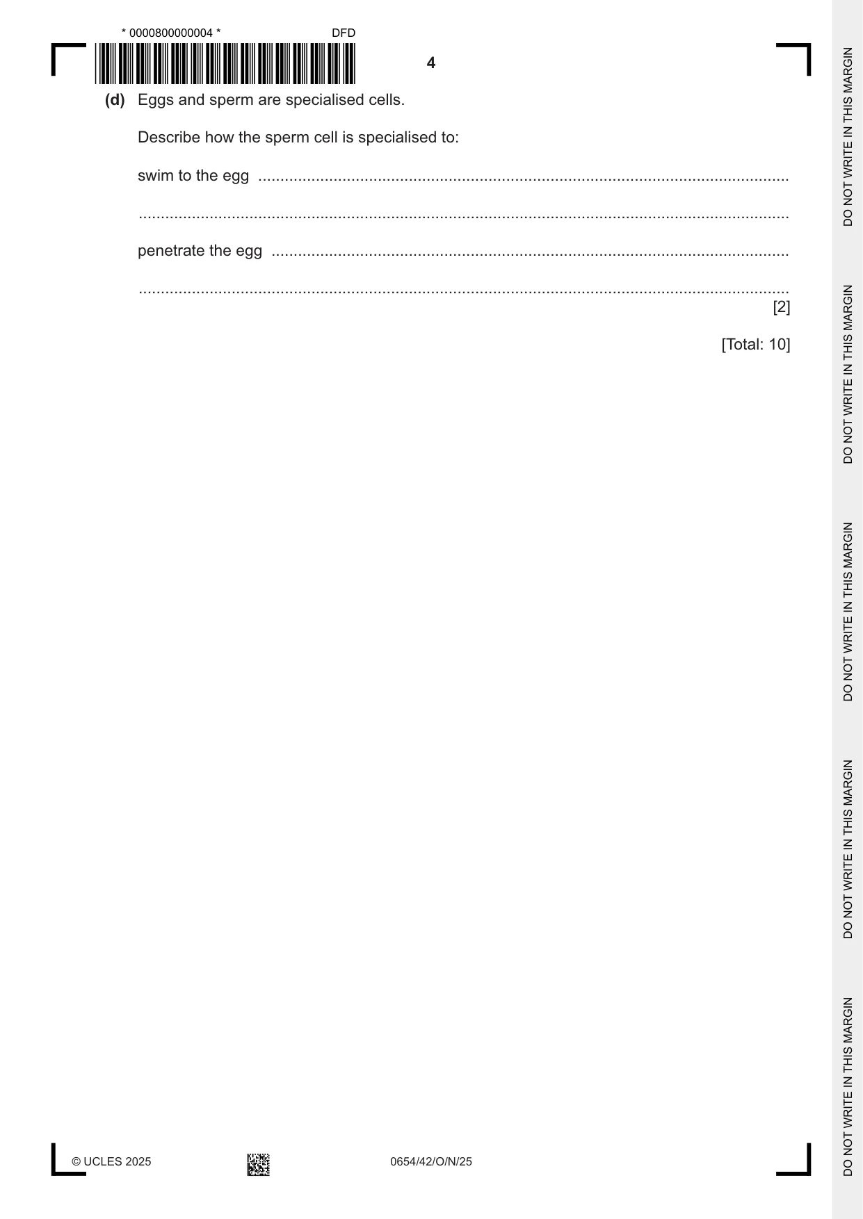 Cambridge IGCSE Sciences - Co-ordinated (Double) 0654 2025 Oct/Nov Paper 4 · Variant 2 question paper, page 4 of 32