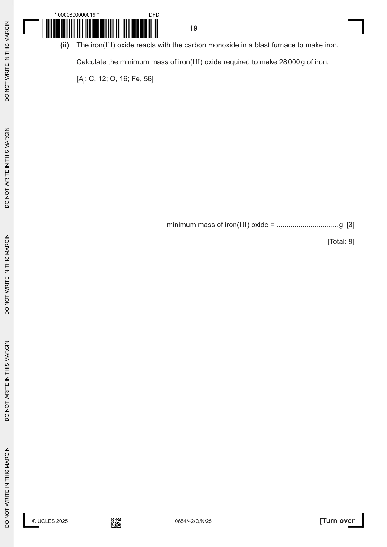 Cambridge IGCSE Sciences - Co-ordinated (Double) 0654 2025 Oct/Nov Paper 4 · Variant 2 question paper, page 19 of 32