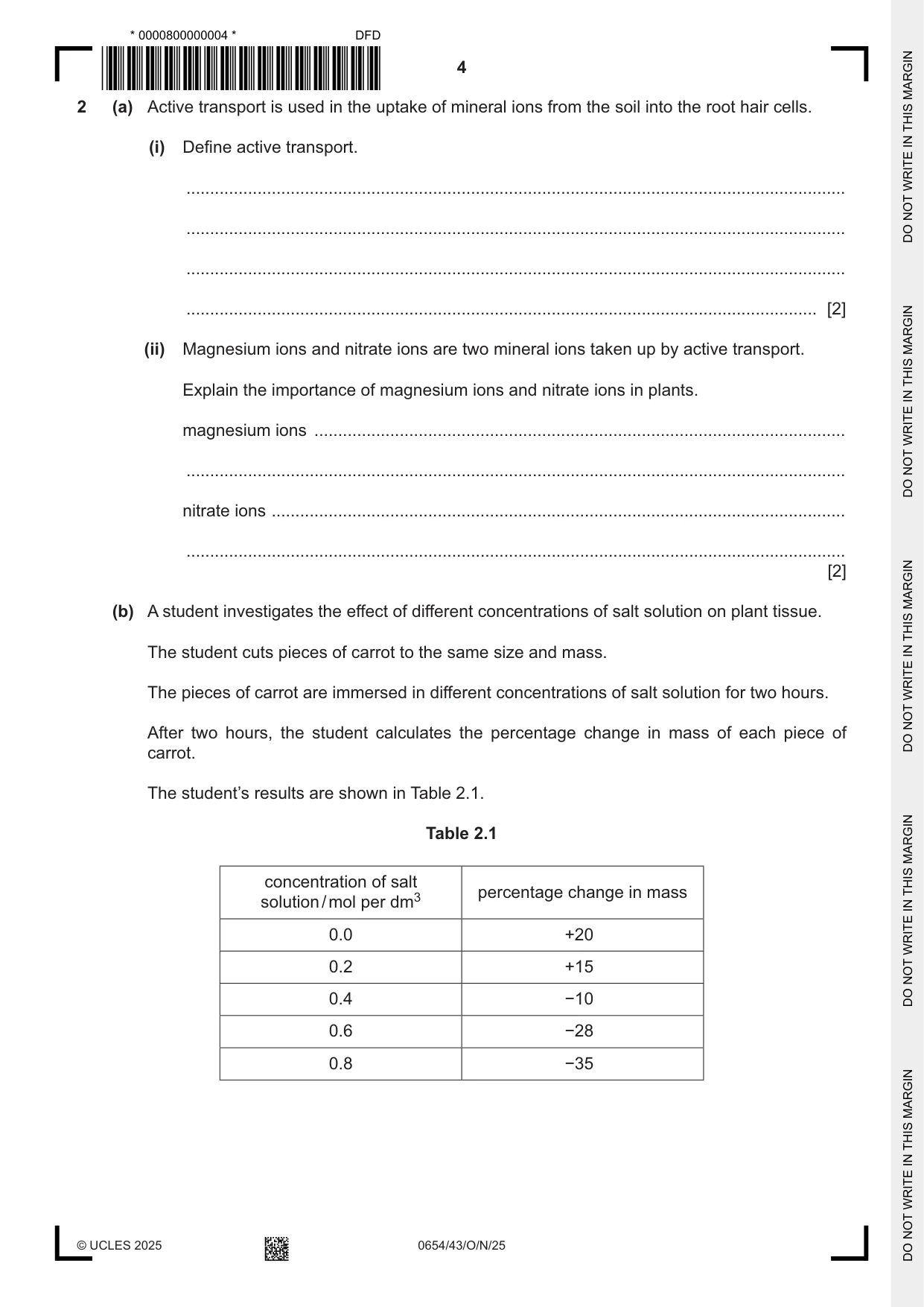 Cambridge IGCSE Sciences - Co-ordinated (Double) 0654 2025 Oct/Nov Paper 4 · Variant 3 question paper, page 4 of 28