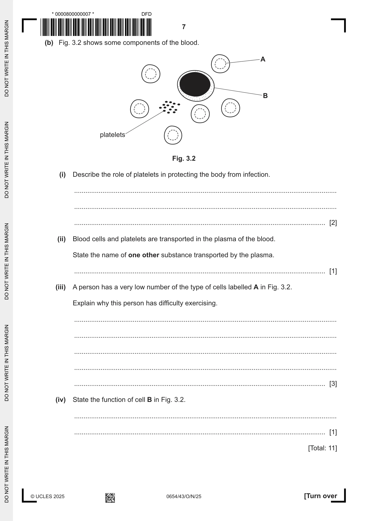 Cambridge IGCSE Sciences - Co-ordinated (Double) 0654 2025 Oct/Nov Paper 4 · Variant 3 question paper, page 7 of 28