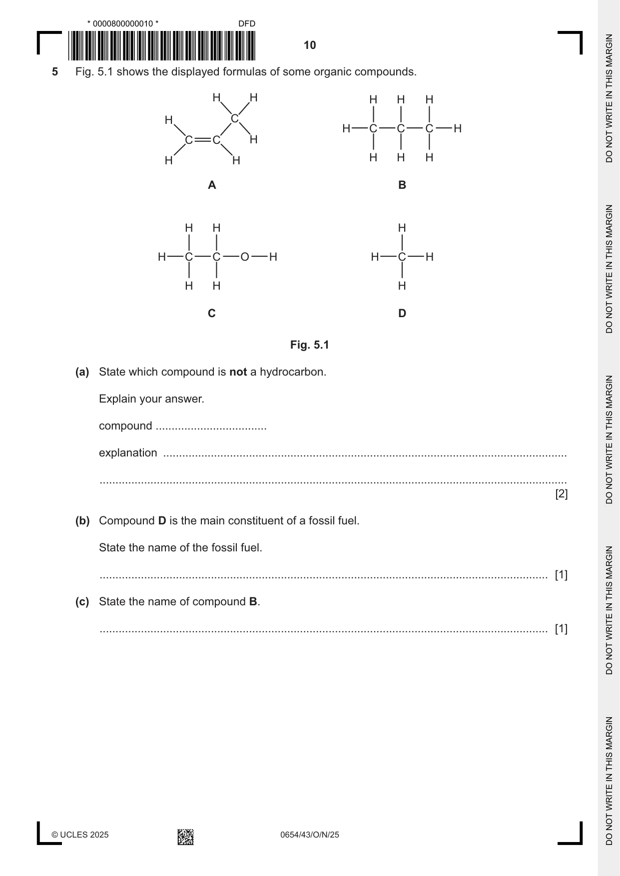 Cambridge IGCSE Sciences - Co-ordinated (Double) 0654 2025 Oct/Nov Paper 4 · Variant 3 question paper, page 10 of 28