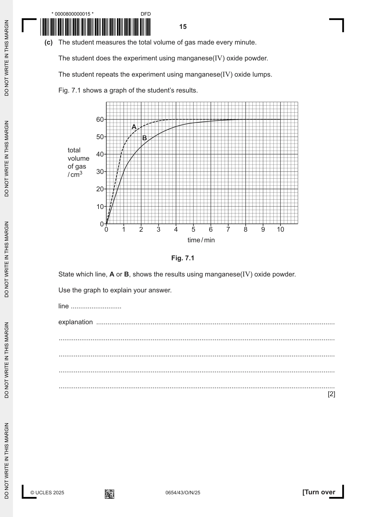 Cambridge IGCSE Sciences - Co-ordinated (Double) 0654 2025 Oct/Nov Paper 4 · Variant 3 question paper, page 15 of 28