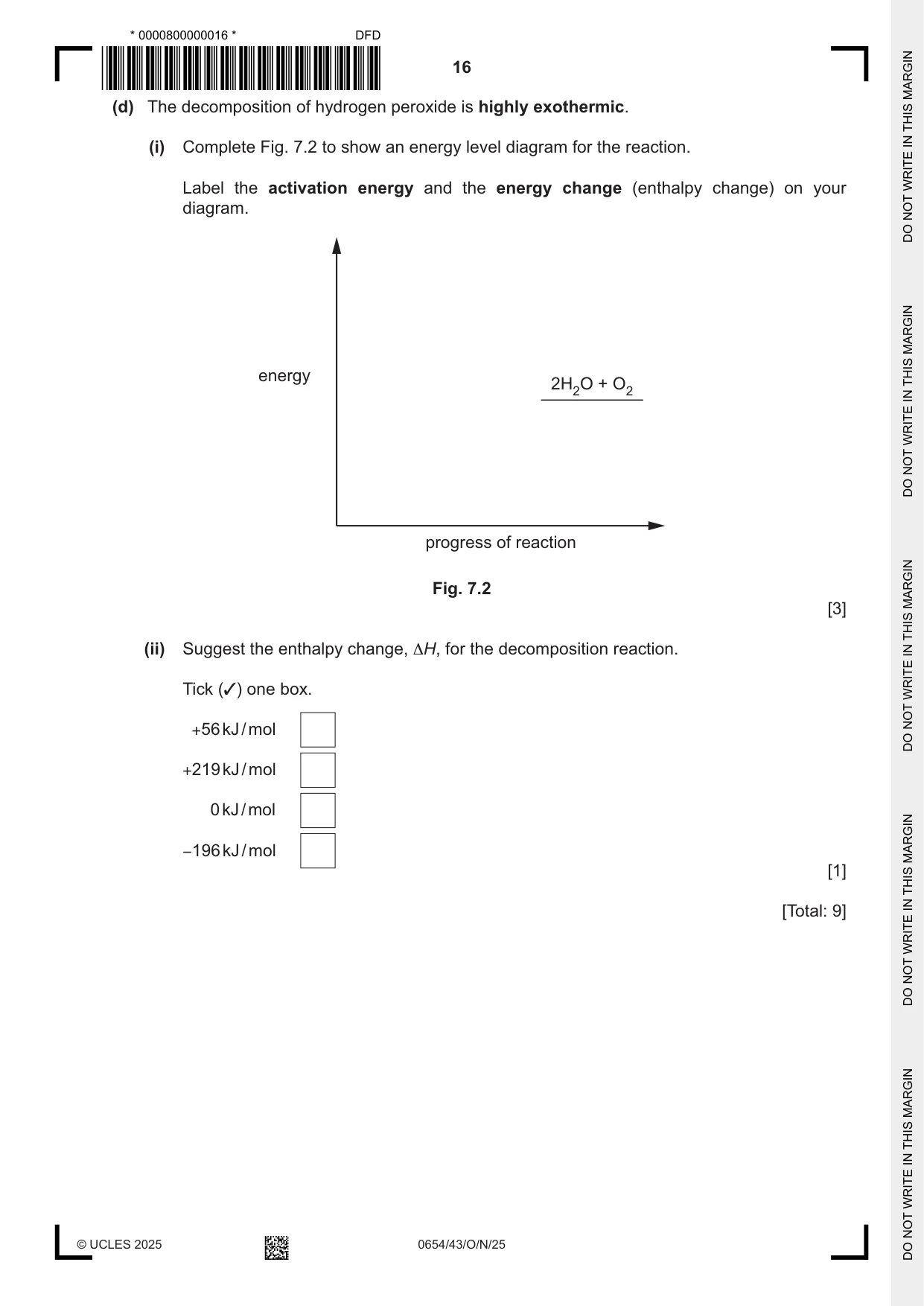 Cambridge IGCSE Sciences - Co-ordinated (Double) 0654 2025 Oct/Nov Paper 4 · Variant 3 question paper, page 16 of 28