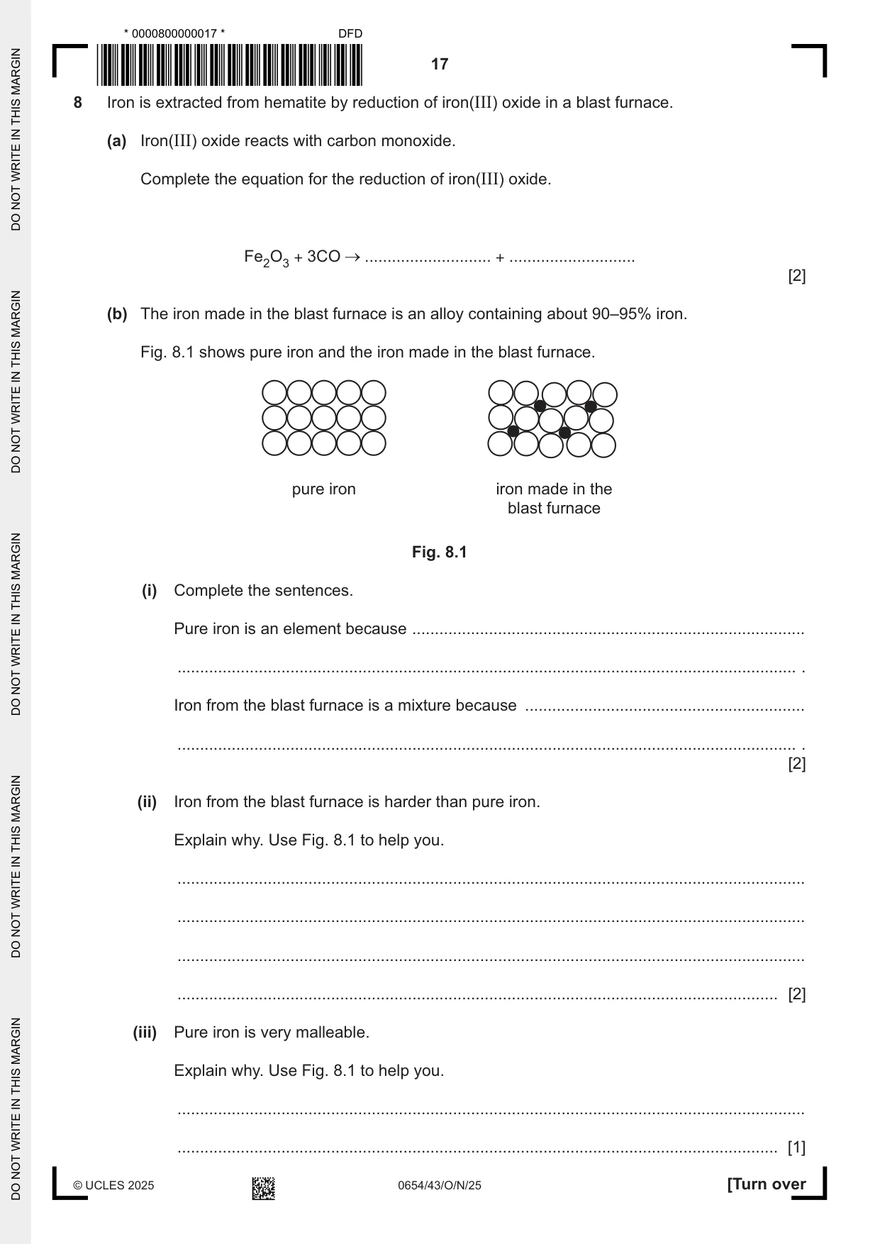 Cambridge IGCSE Sciences - Co-ordinated (Double) 0654 2025 Oct/Nov Paper 4 · Variant 3 question paper, page 17 of 28