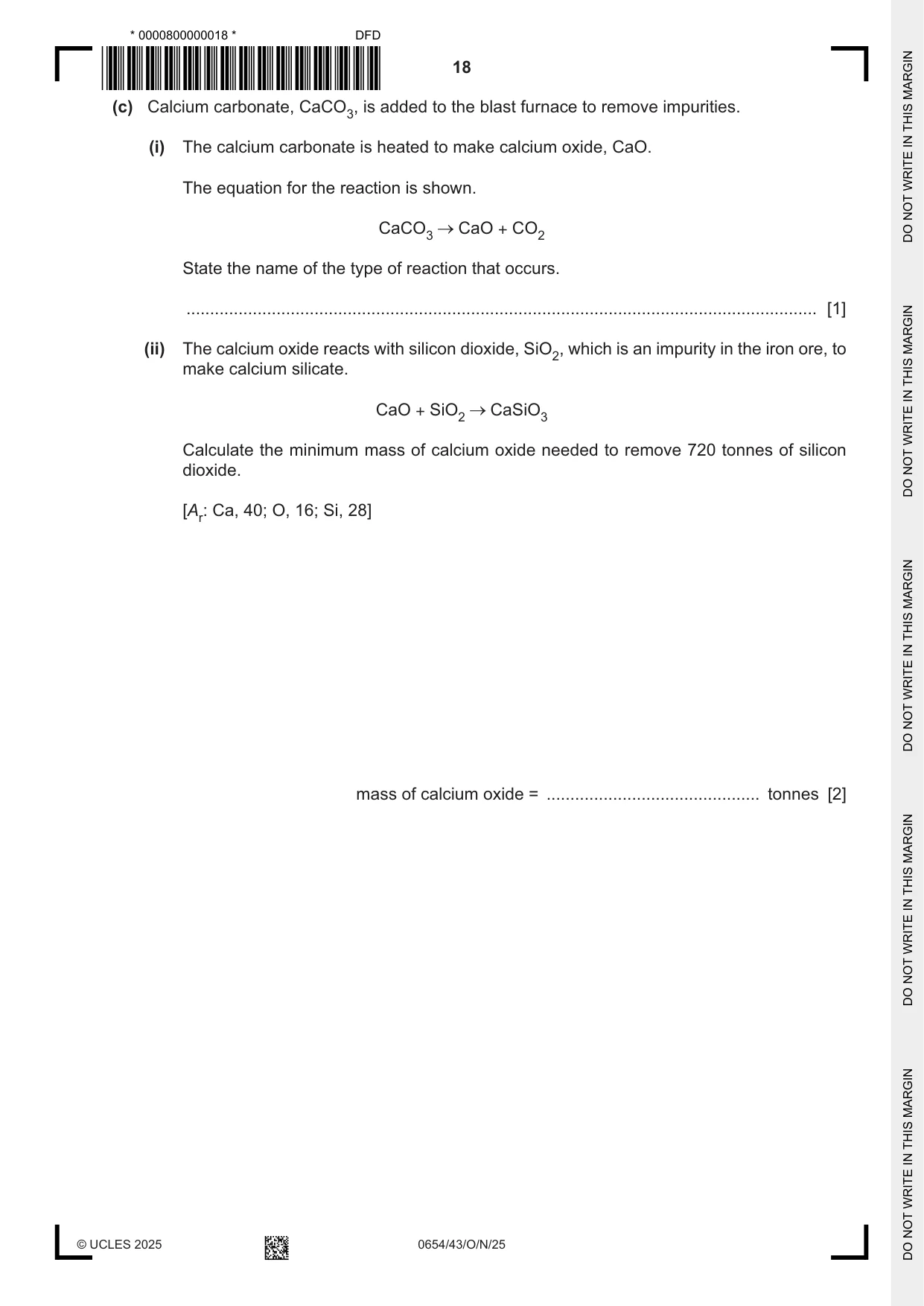 Cambridge IGCSE Sciences - Co-ordinated (Double) 0654 2025 Oct/Nov Paper 4 · Variant 3 question paper, page 18 of 28