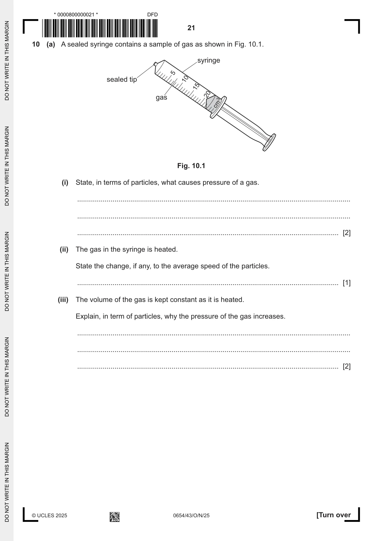 Cambridge IGCSE Sciences - Co-ordinated (Double) 0654 2025 Oct/Nov Paper 4 · Variant 3 question paper, page 21 of 28
