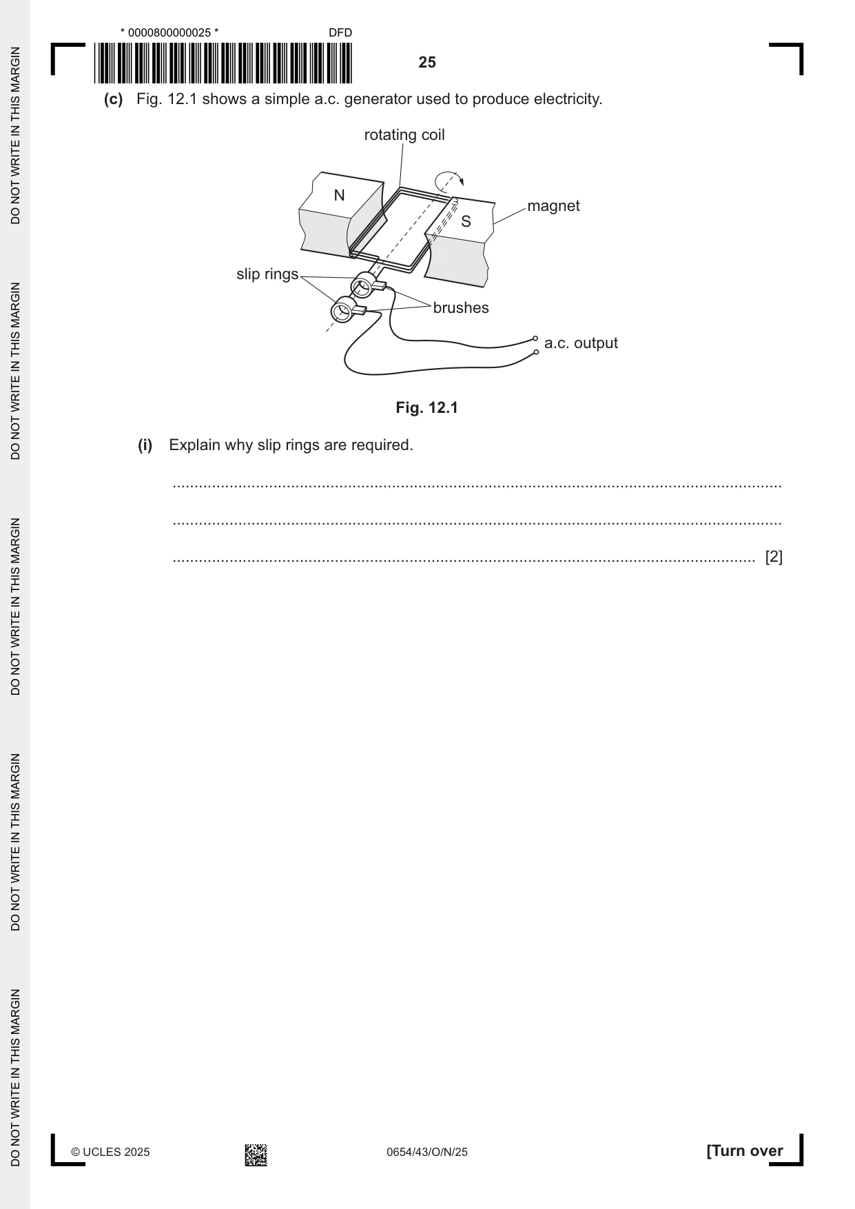 Cambridge IGCSE Sciences - Co-ordinated (Double) 0654 2025 Oct/Nov Paper 4 · Variant 3 question paper, page 25 of 28