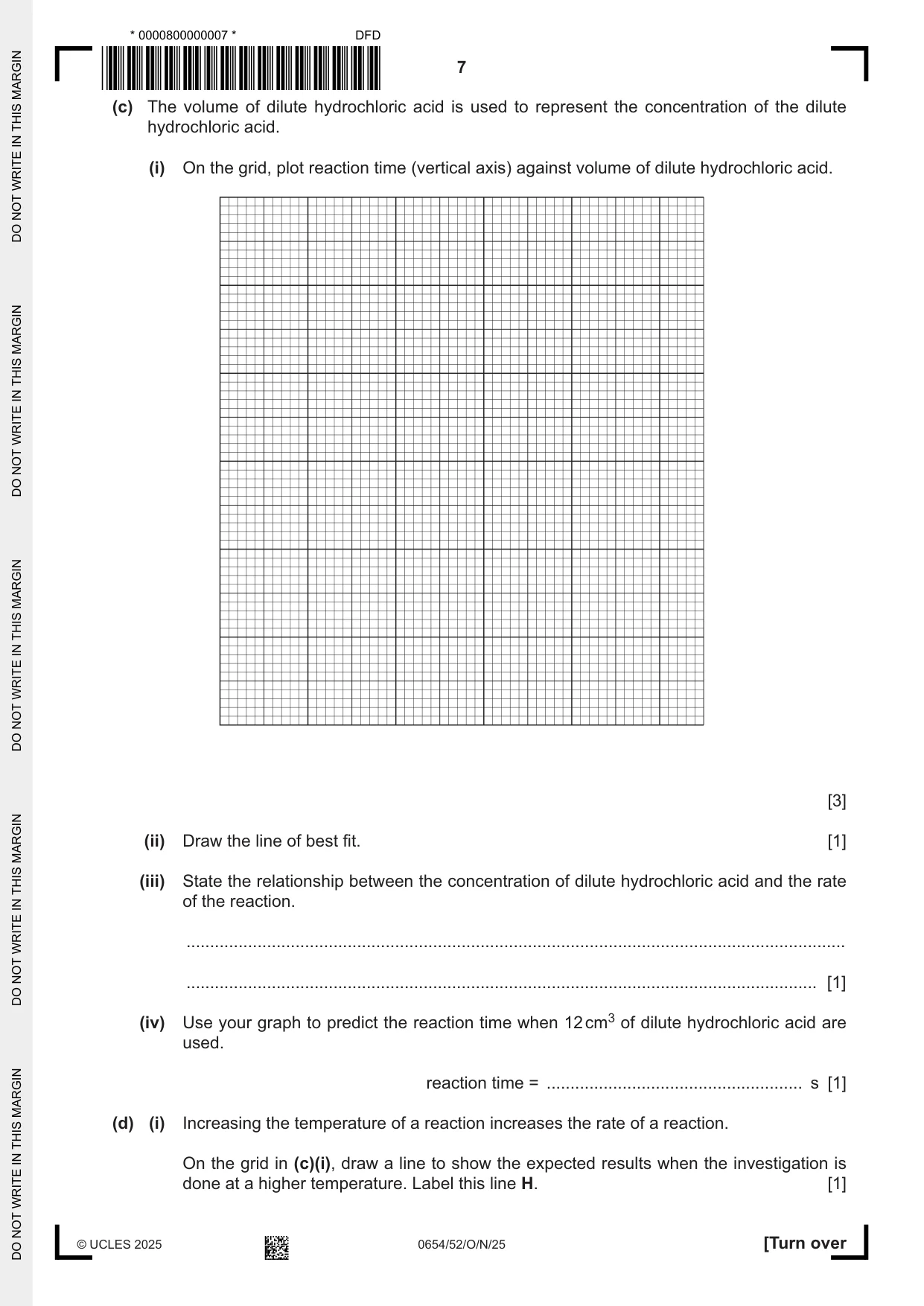 Cambridge IGCSE Sciences - Co-ordinated (Double) 0654 2025 Oct/Nov Paper 5 · Variant 2 question paper, page 7 of 20