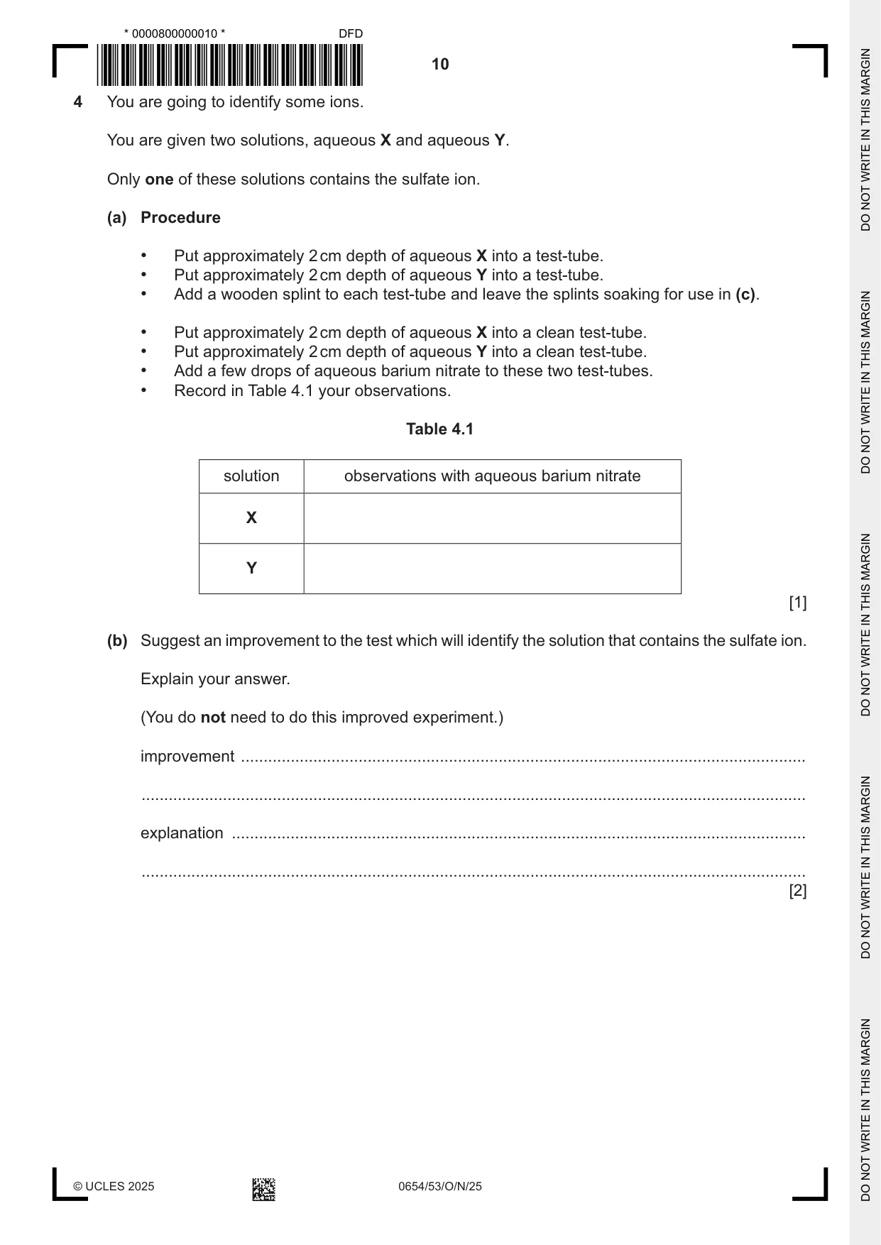 Cambridge IGCSE Sciences - Co-ordinated (Double) 0654 2025 Oct/Nov Paper 5 · Variant 3 question paper, page 10 of 20