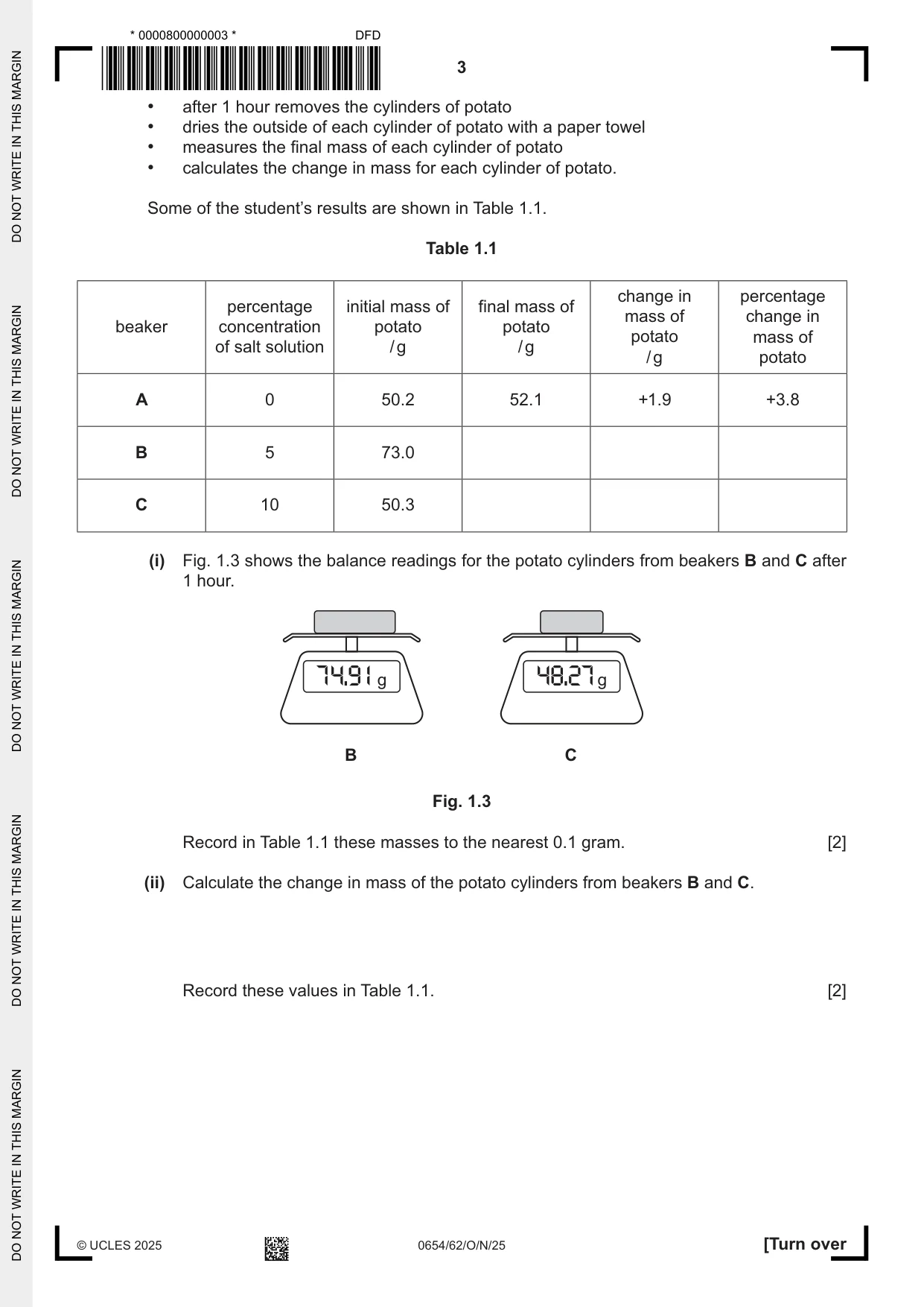 Cambridge IGCSE Sciences - Co-ordinated (Double) 0654 2025 Oct/Nov Paper 6 · Variant 2 question paper, page 3 of 24