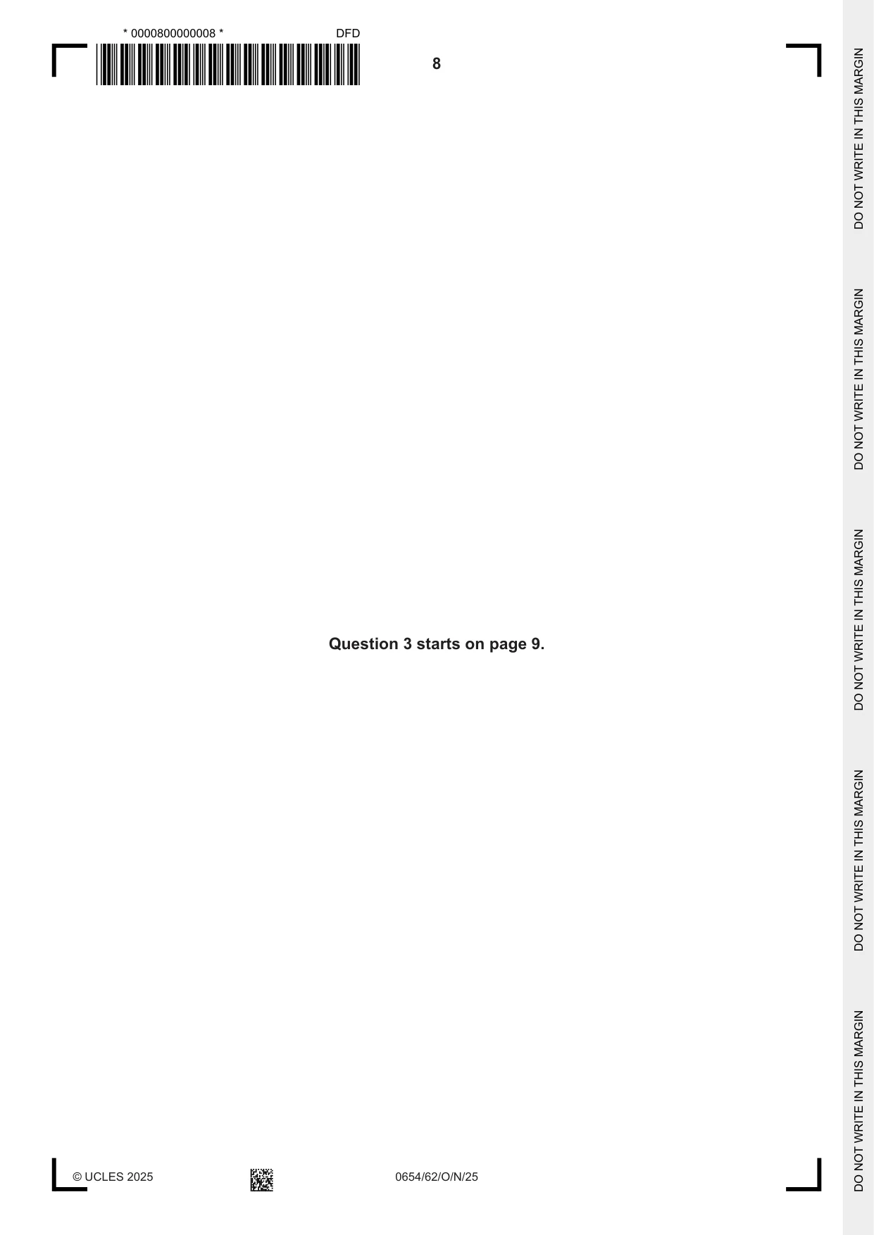 Cambridge IGCSE Sciences - Co-ordinated (Double) 0654 2025 Oct/Nov Paper 6 · Variant 2 question paper, page 8 of 24