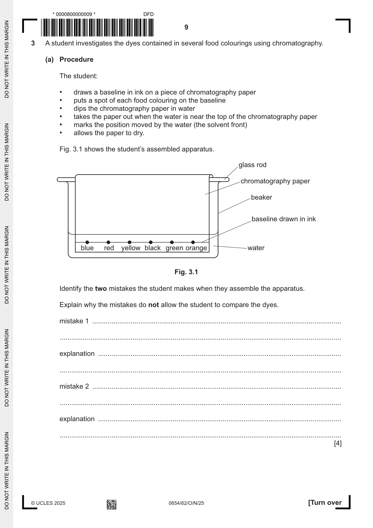 Cambridge IGCSE Sciences - Co-ordinated (Double) 0654 2025 Oct/Nov Paper 6 · Variant 2 question paper, page 9 of 24