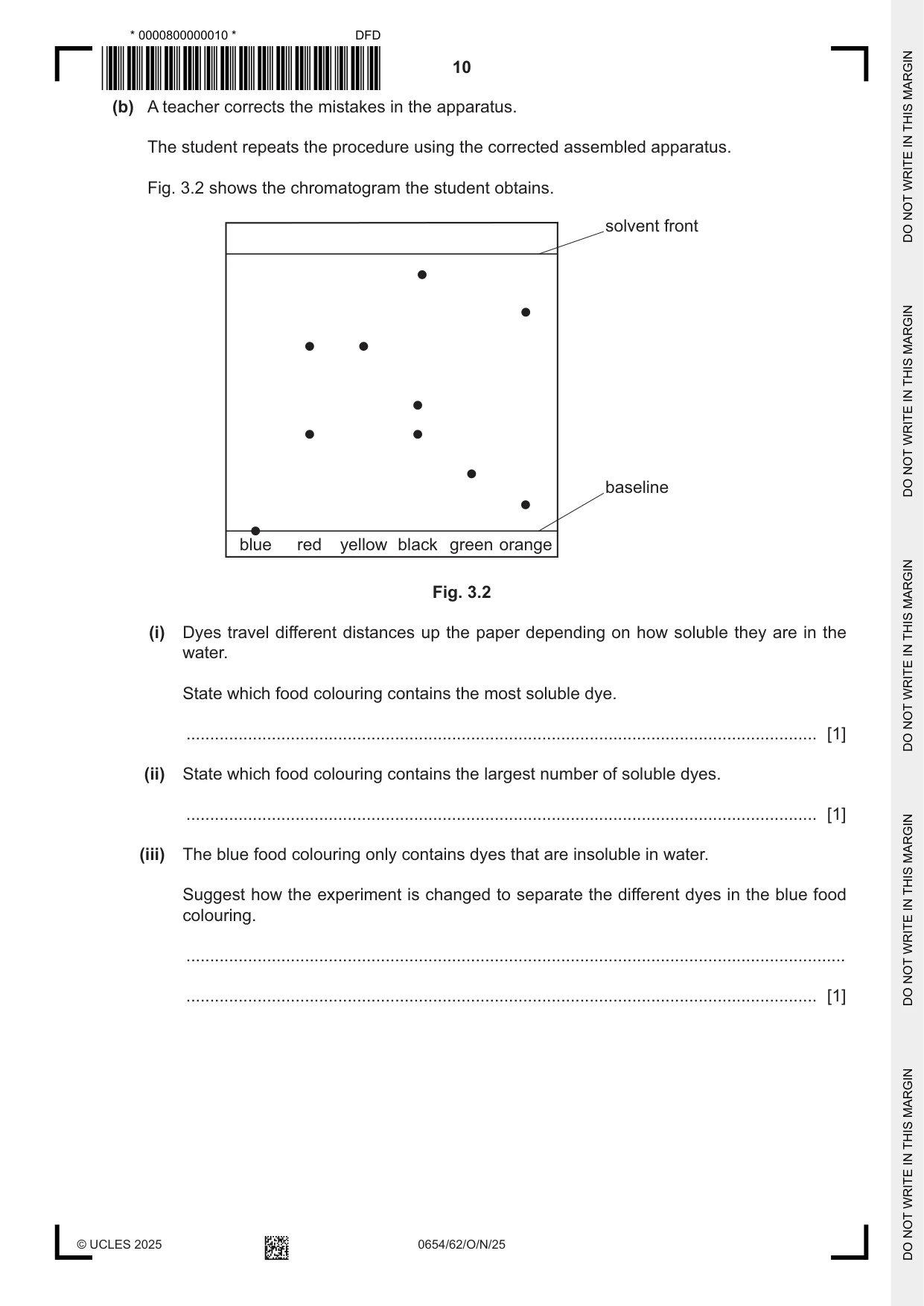 Cambridge IGCSE Sciences - Co-ordinated (Double) 0654 2025 Oct/Nov Paper 6 · Variant 2 question paper, page 10 of 24
