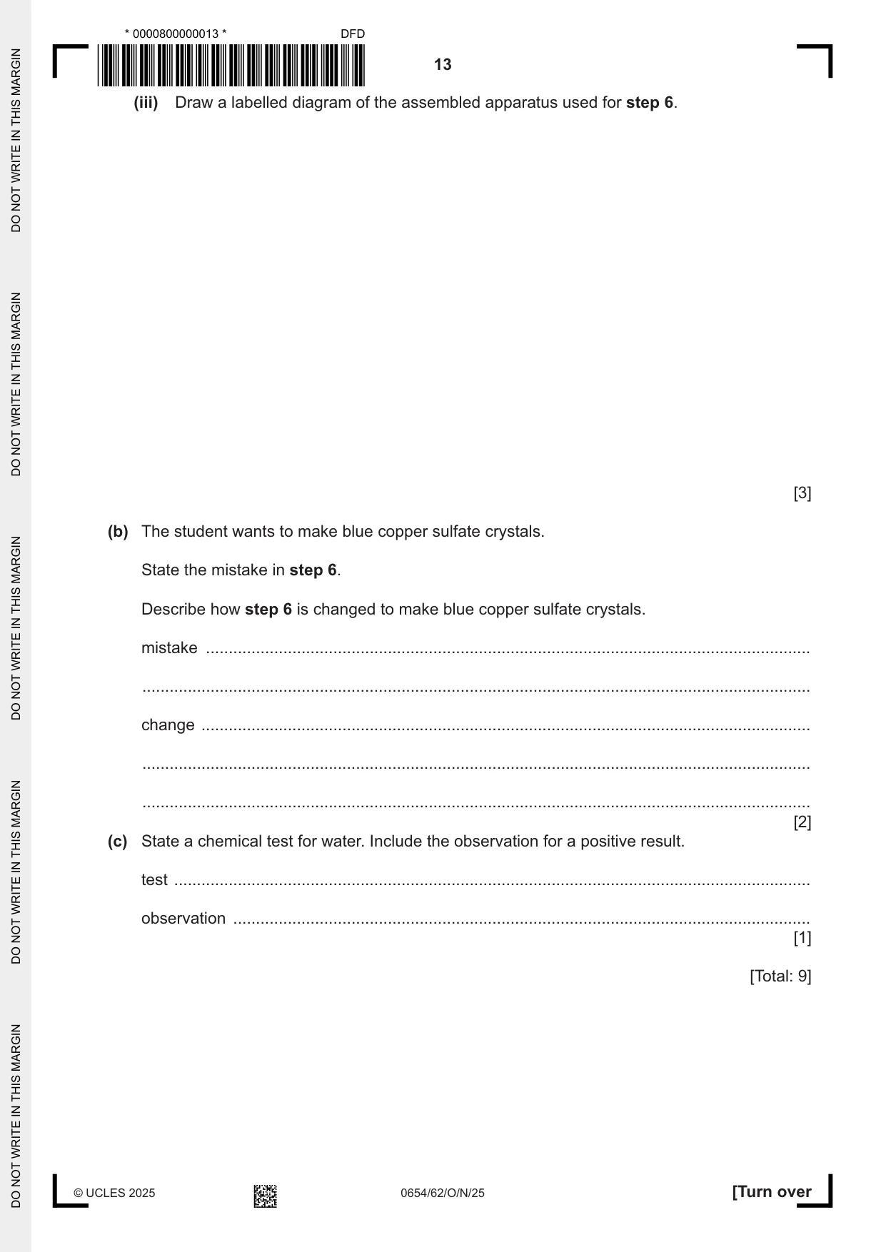 Cambridge IGCSE Sciences - Co-ordinated (Double) 0654 2025 Oct/Nov Paper 6 · Variant 2 question paper, page 13 of 24