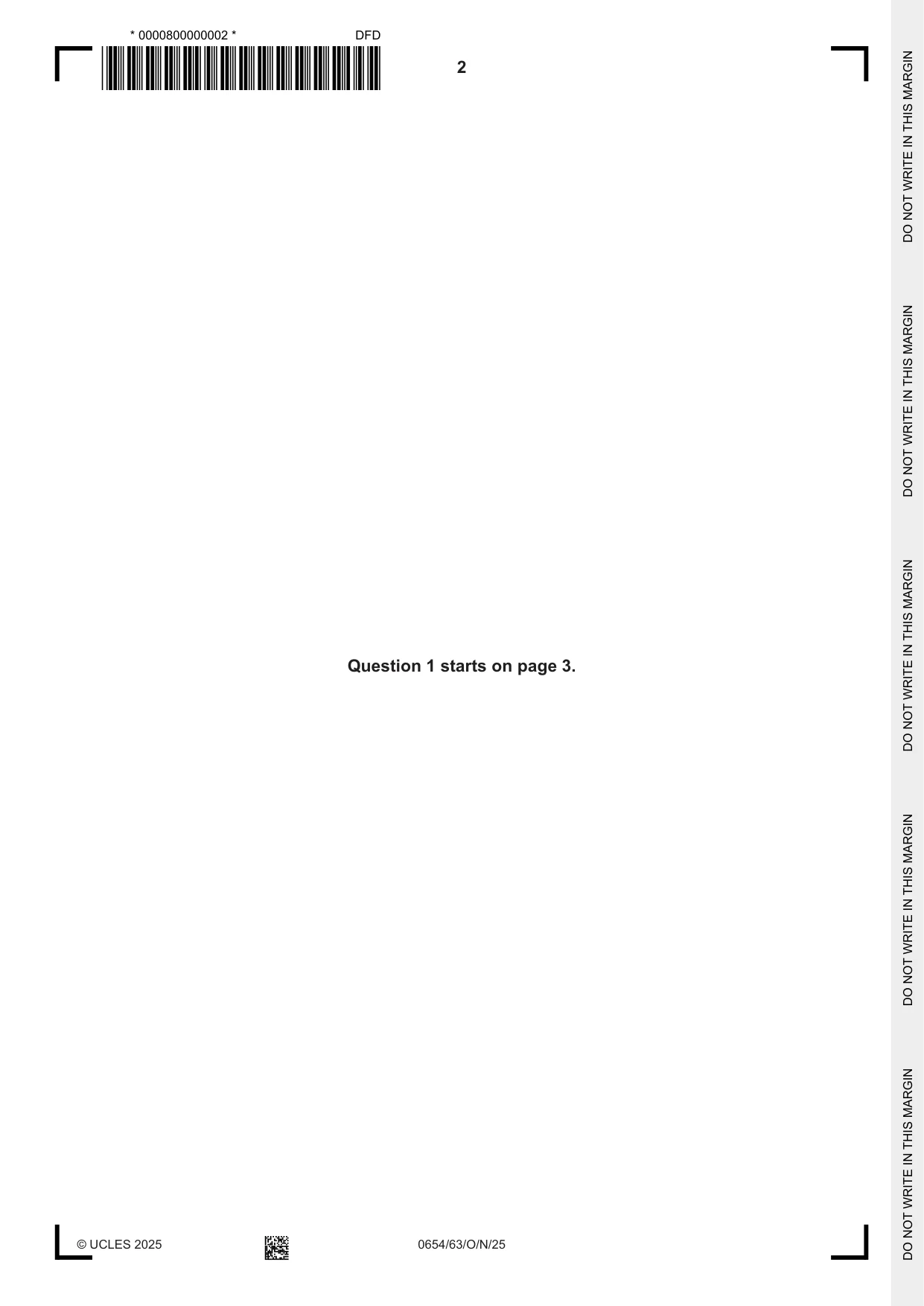 Cambridge IGCSE Sciences - Co-ordinated (Double) 0654 2025 Oct/Nov Paper 6 · Variant 3 question paper, page 2 of 24