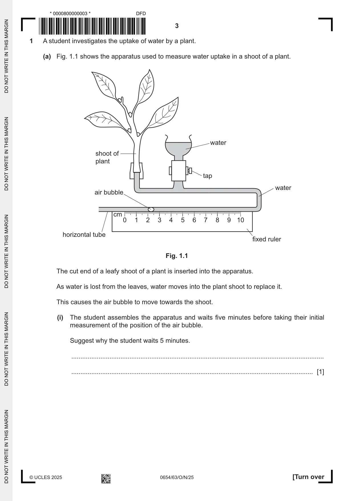 Cambridge IGCSE Sciences - Co-ordinated (Double) 0654 2025 Oct/Nov Paper 6 · Variant 3 question paper, page 3 of 24