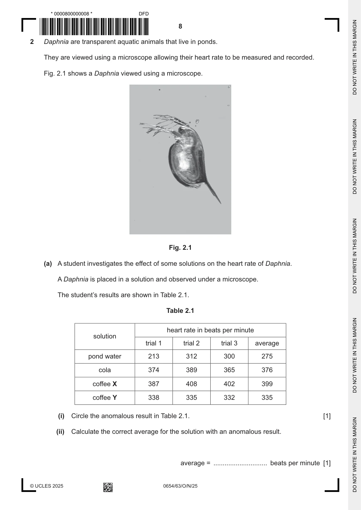 Cambridge IGCSE Sciences - Co-ordinated (Double) 0654 2025 Oct/Nov Paper 6 · Variant 3 question paper, page 8 of 24