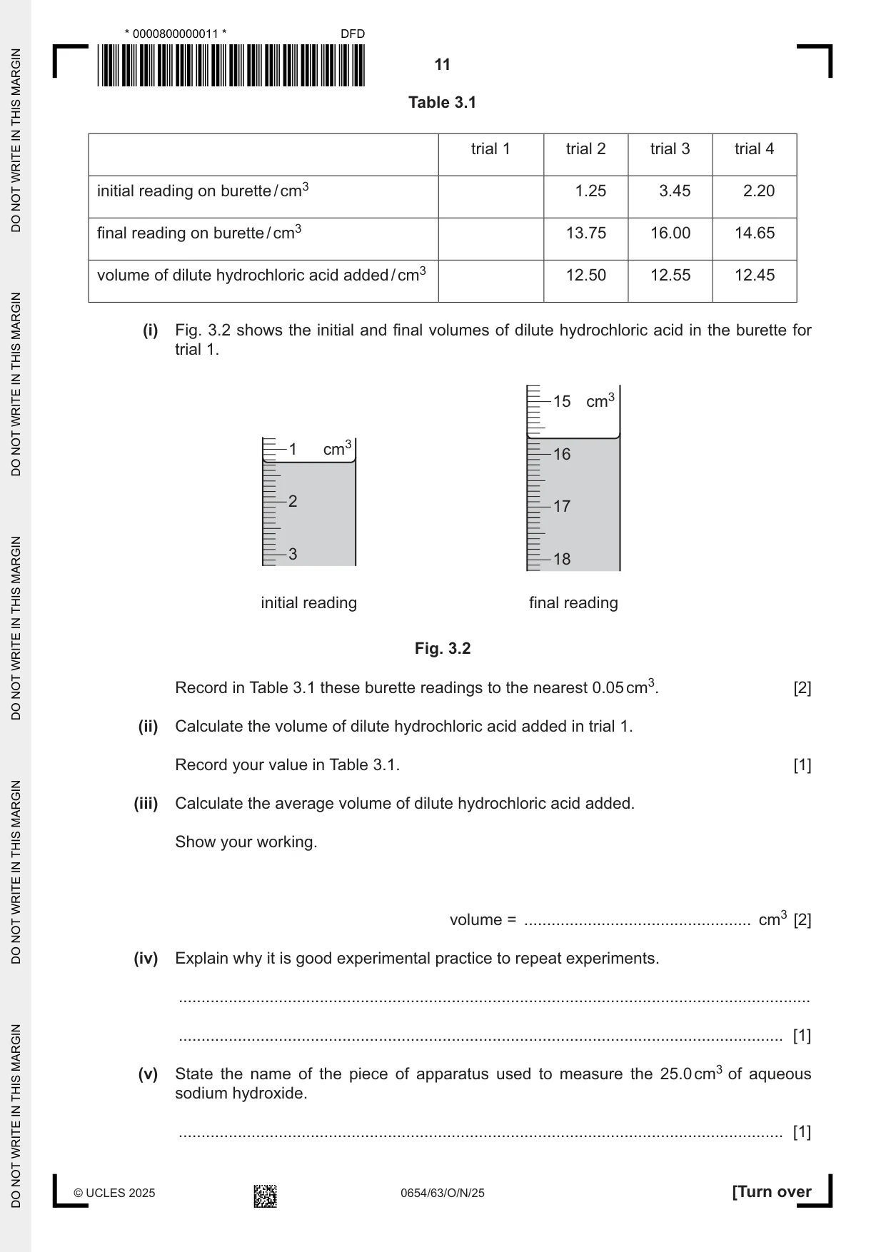 Cambridge IGCSE Sciences - Co-ordinated (Double) 0654 2025 Oct/Nov Paper 6 · Variant 3 question paper, page 11 of 24