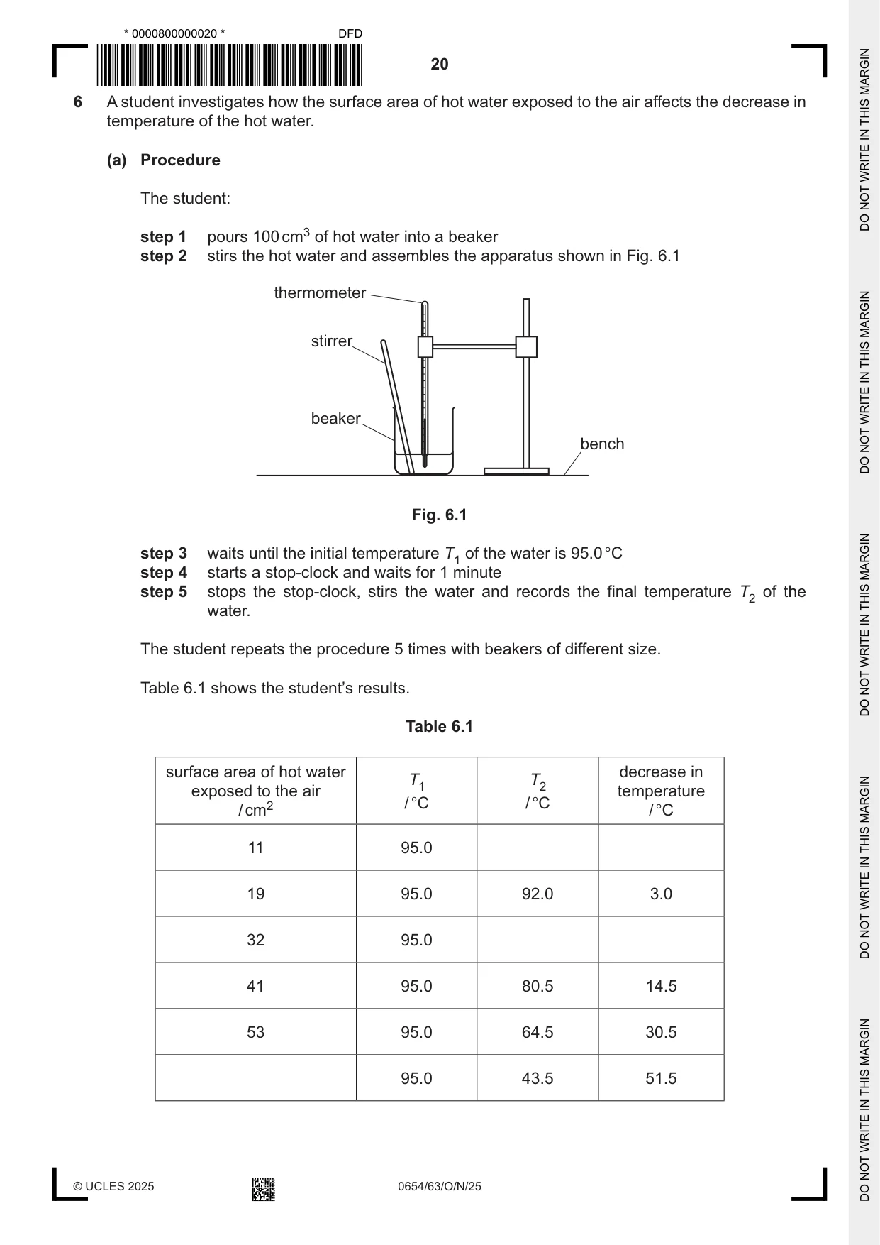 Cambridge IGCSE Sciences - Co-ordinated (Double) 0654 2025 Oct/Nov Paper 6 · Variant 3 question paper, page 20 of 24