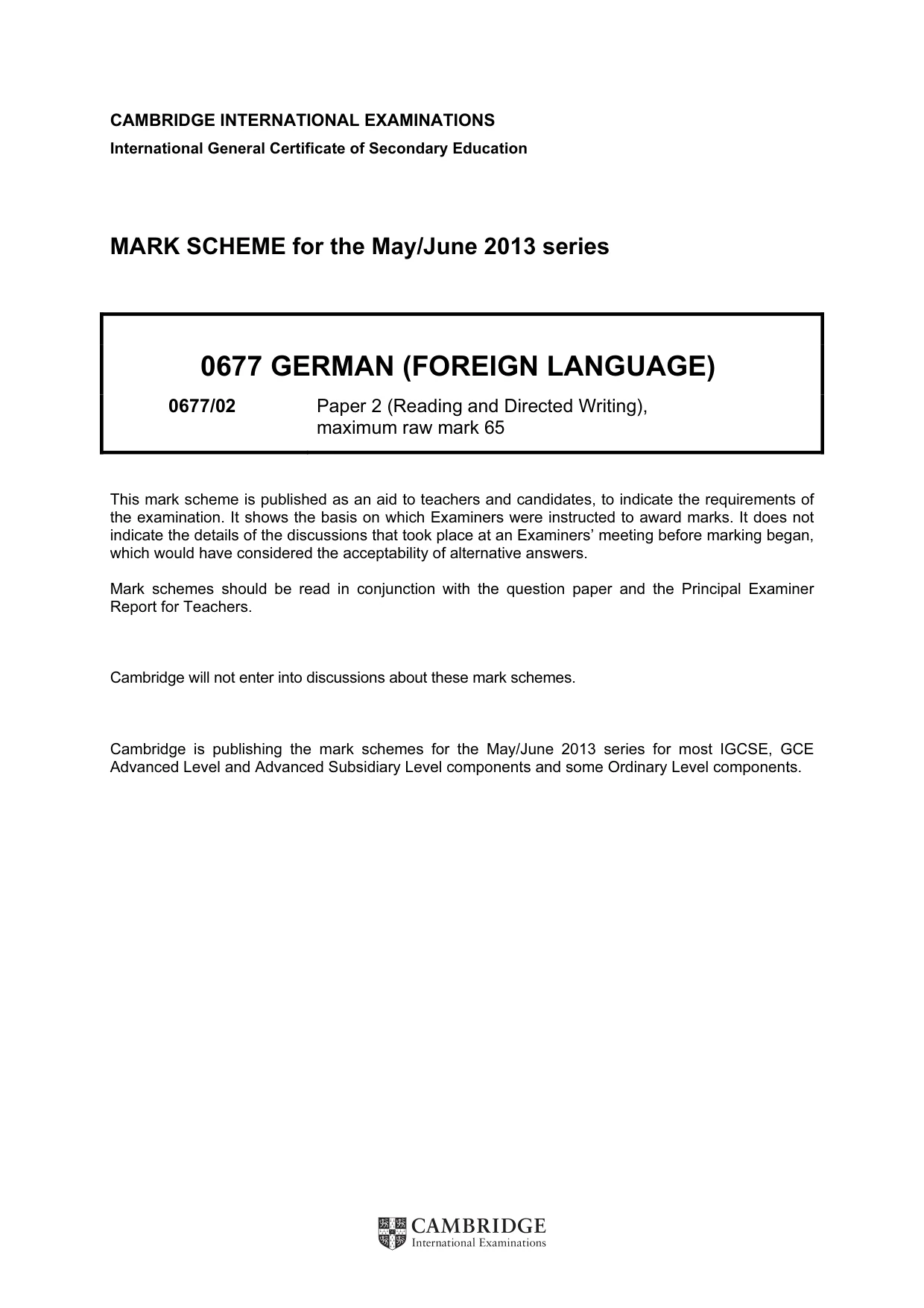 Mark scheme, page 1 of 12