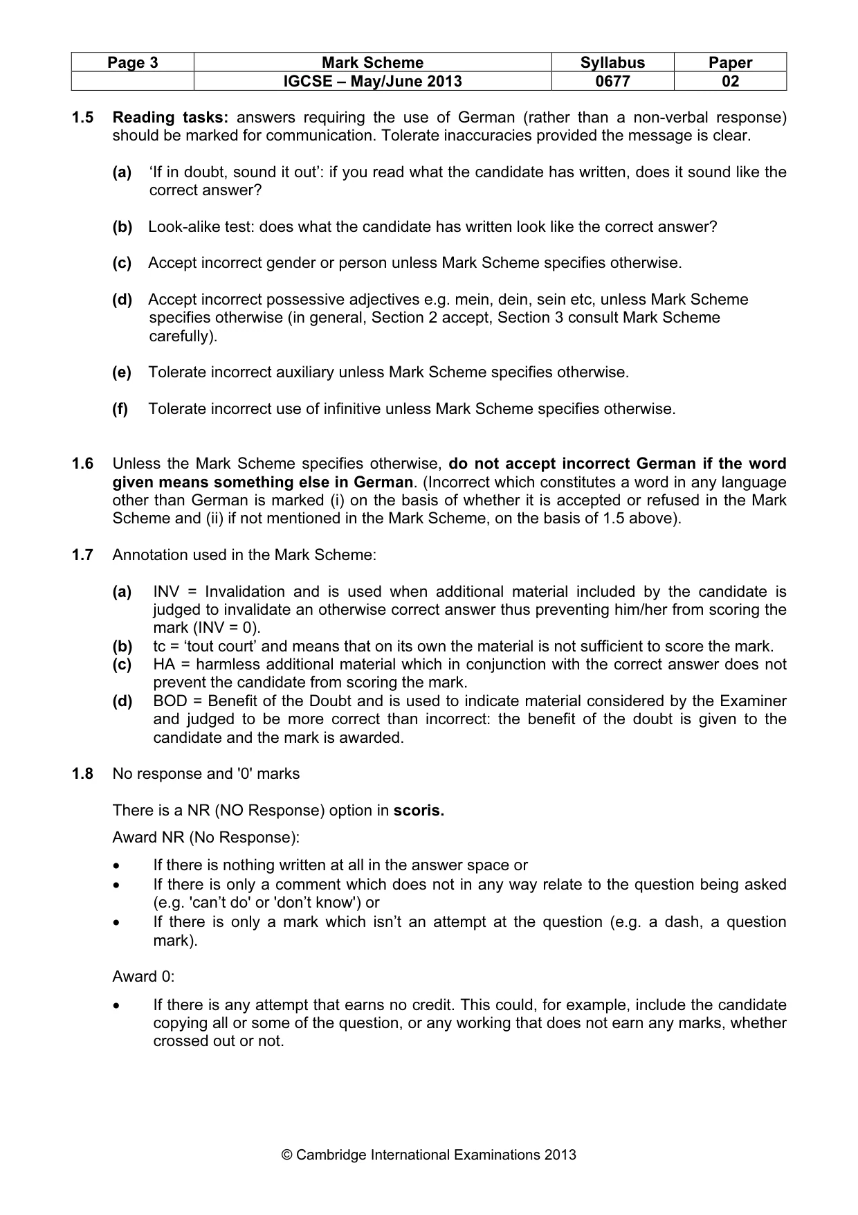 Mark scheme, page 3 of 12
