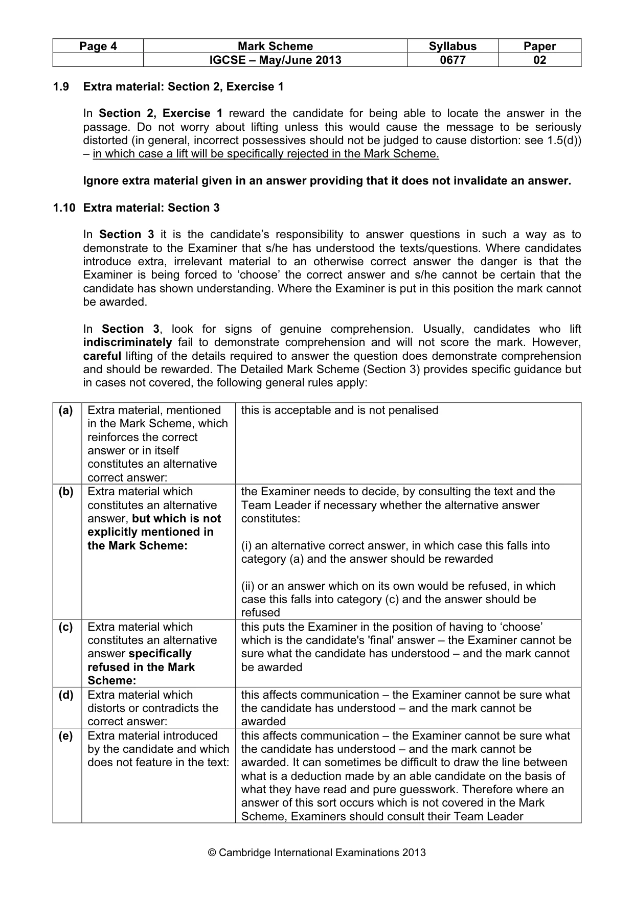 Mark scheme, page 4 of 12
