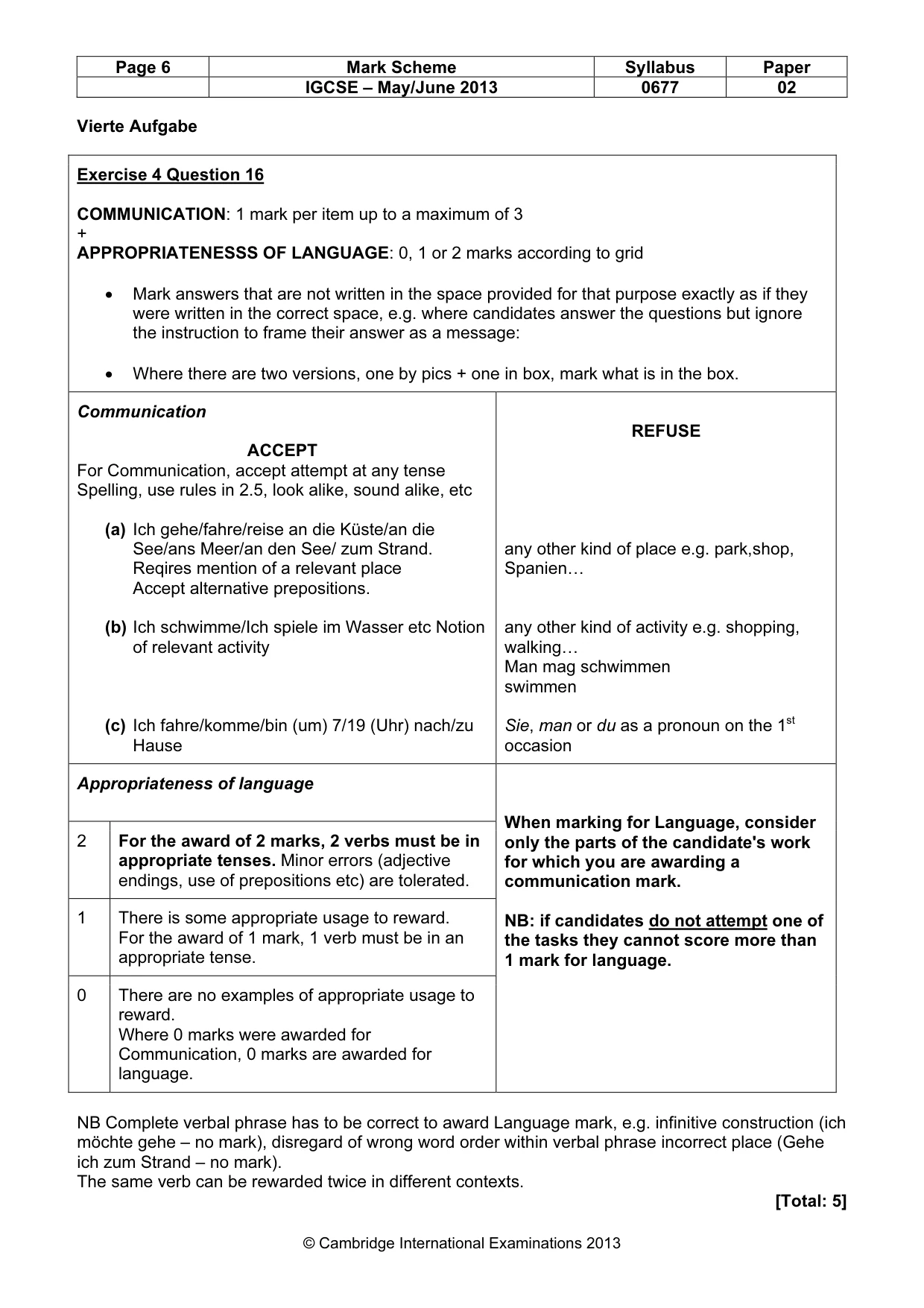 Mark scheme, page 6 of 12